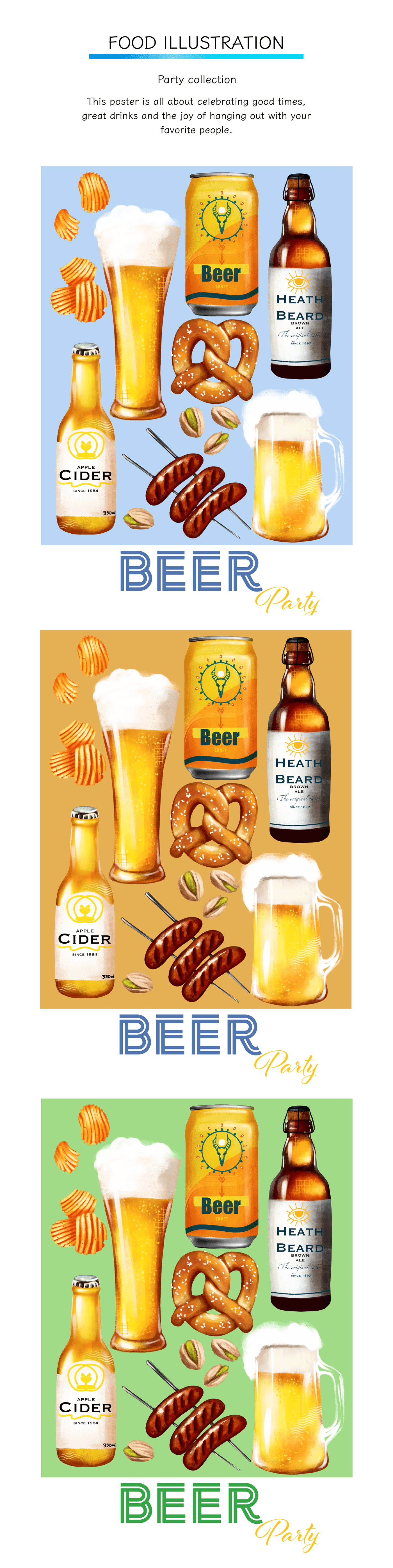 food illustration Food  beer cider oktoberfest food poster poster design Poster Design Digital Art 