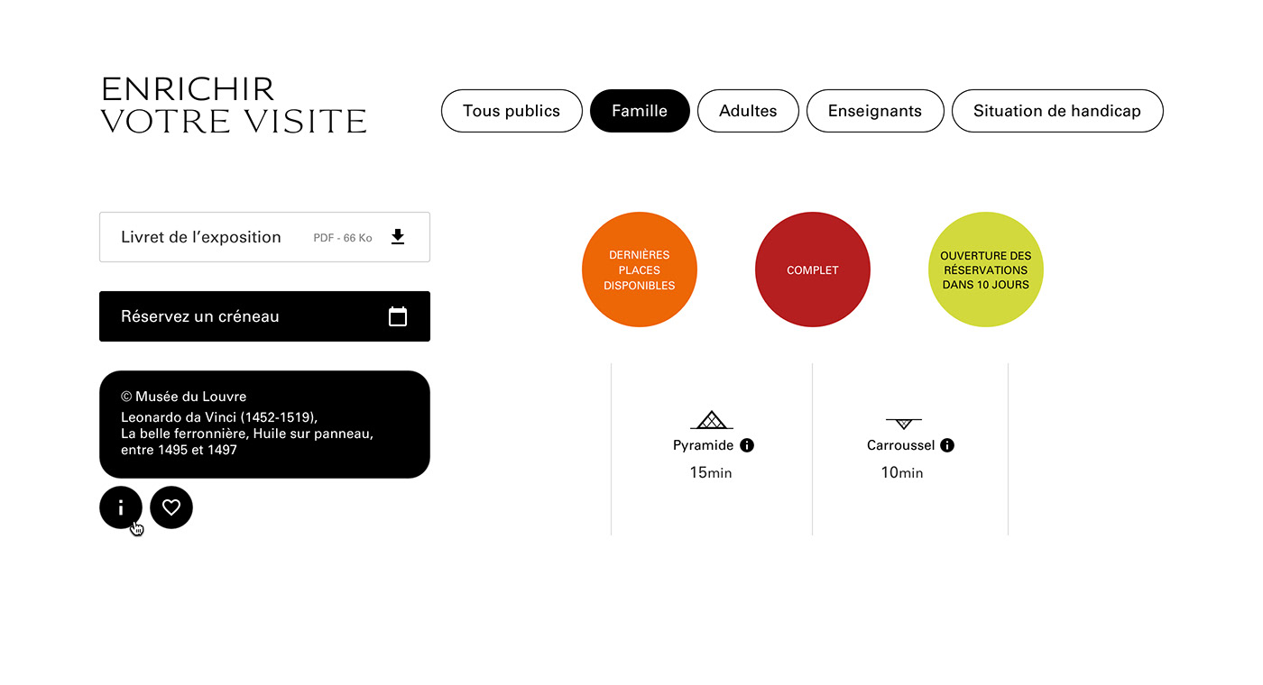 louvre museum UI Webdesign