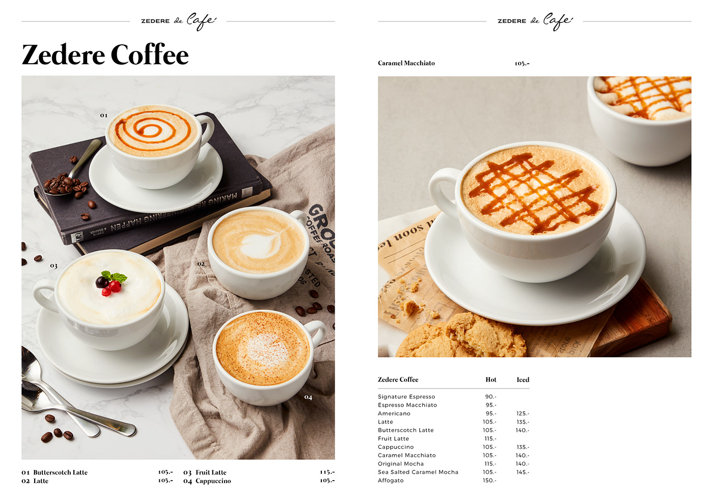cafe Coffee drink drinkmenu foodmenu menudesign thaidesigner westerdesign zedere