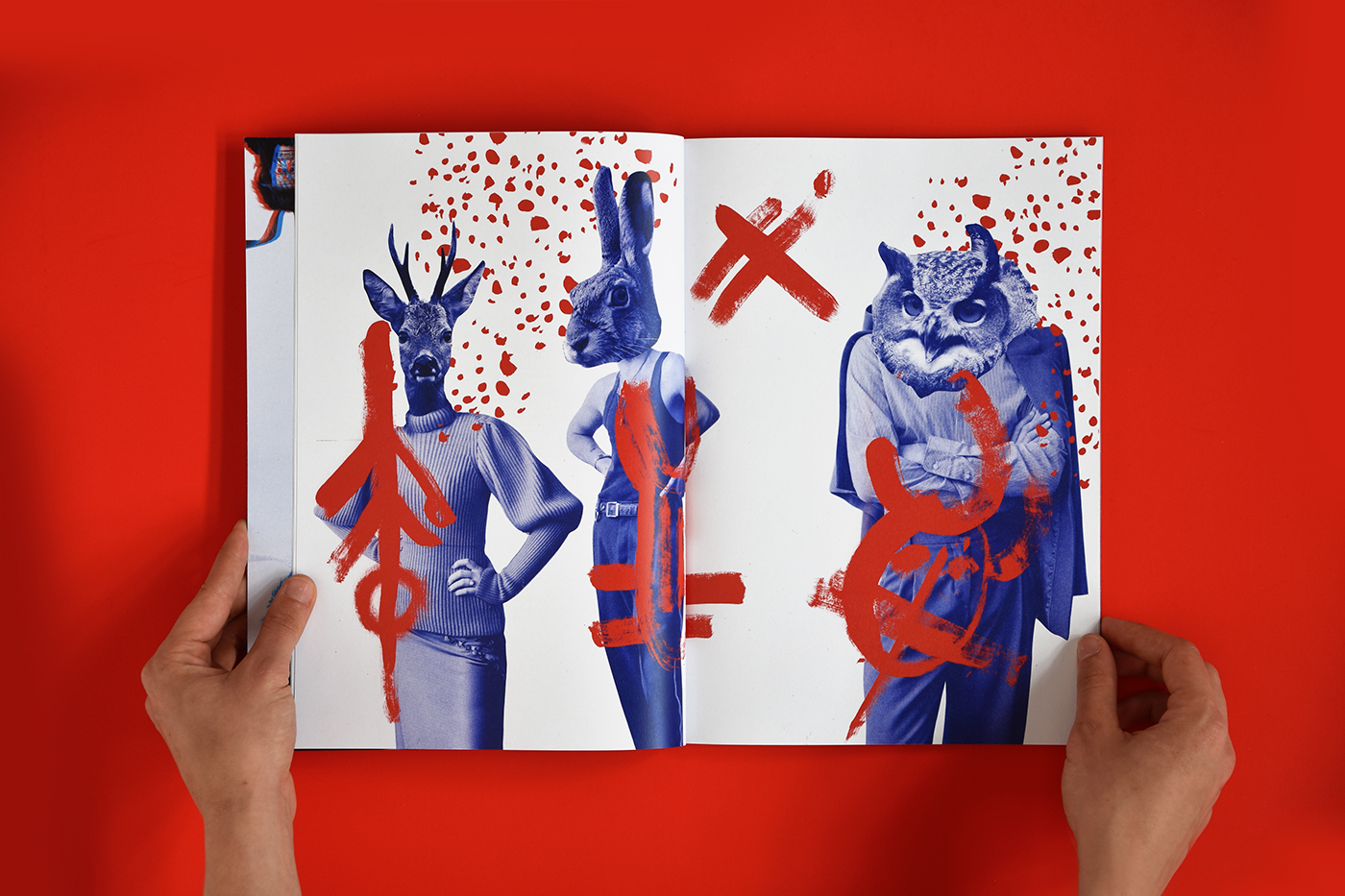 masks Masken magazine editorial Okkult blue red articles mirror symbols