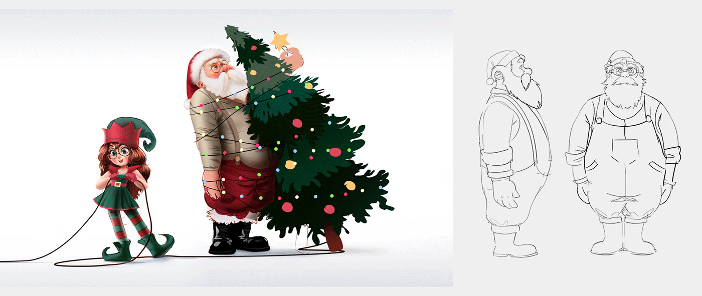 Miagui CGI animation  3D Christmas Riomar concept Character Shopping natal