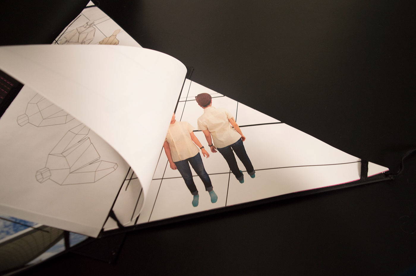 Book Binding box handmade book pyramid Fashion  sketches Process Book