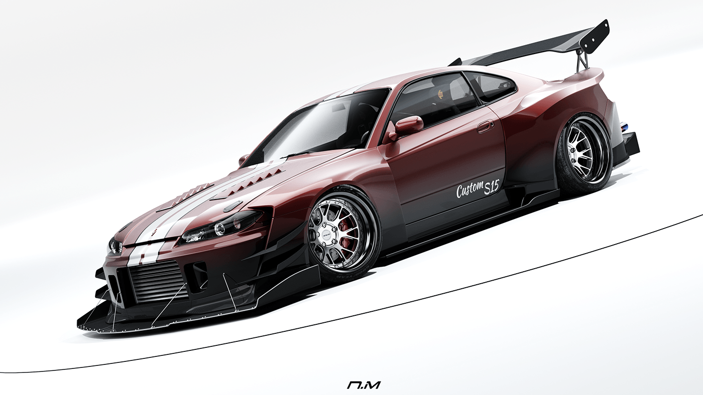 Vehicle automotive   car 3D Render visualization Silvia S15 Nissan CGI