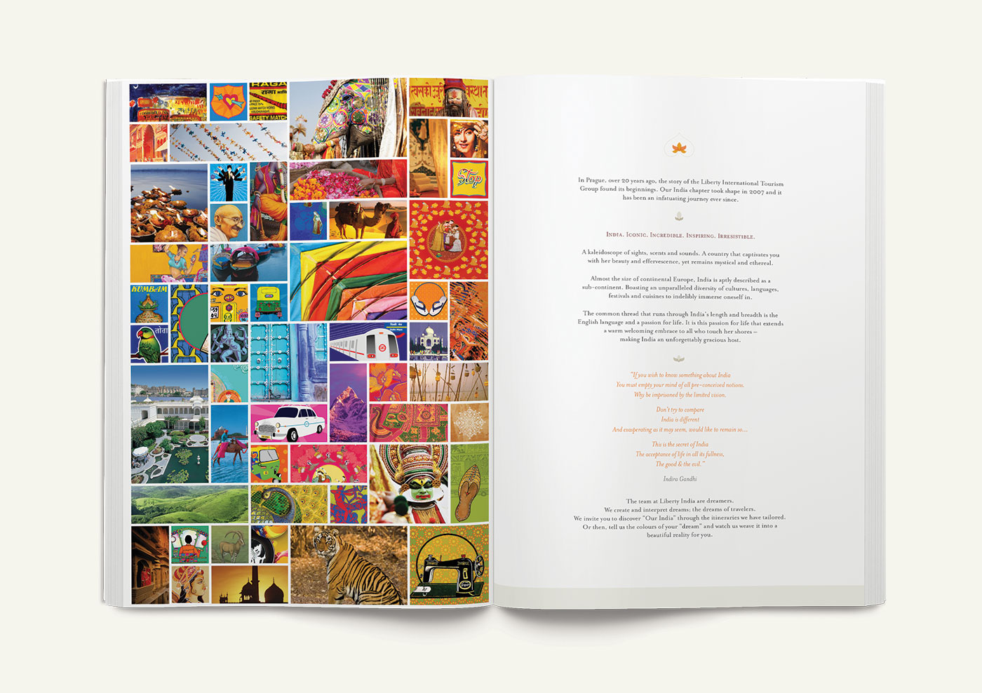 Adobe Portfolio India Travel hitesh Singha brochure luxury kitsch indian MICA motif traveller eclectic collage