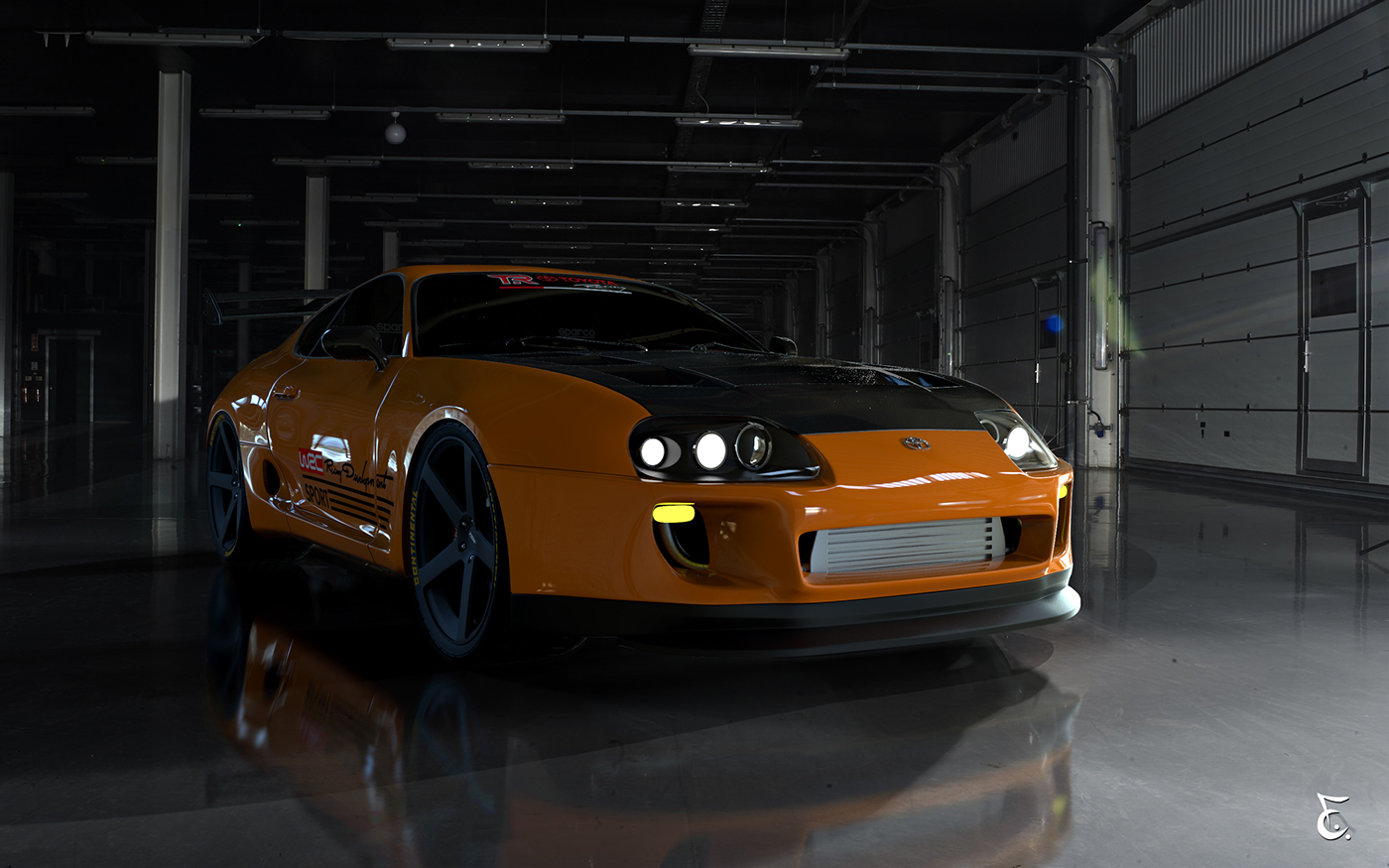 Toyota Supra race designer car Motoring race car Car sporting circuit car 3D  Maya 3D