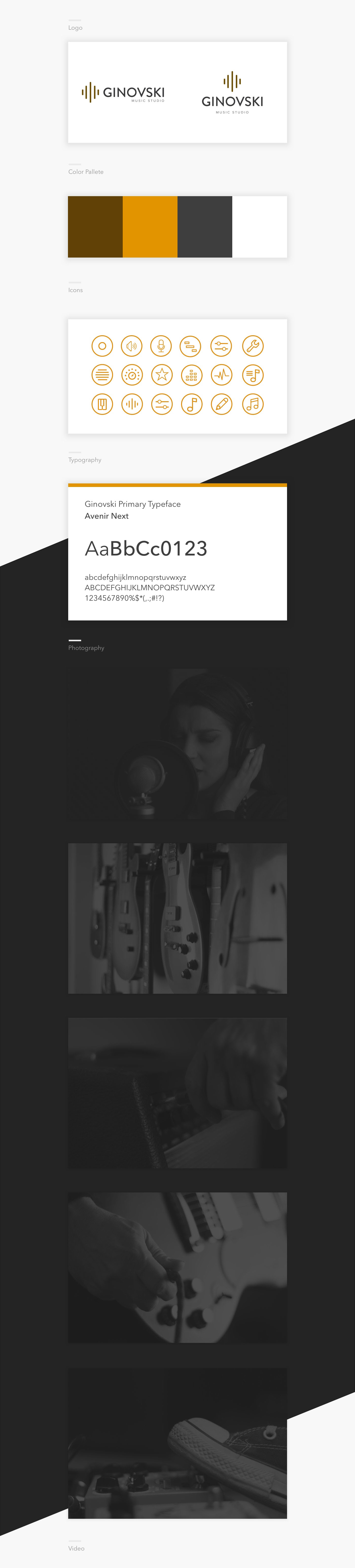 black White web-design web-development ui-ux music-studio brown
