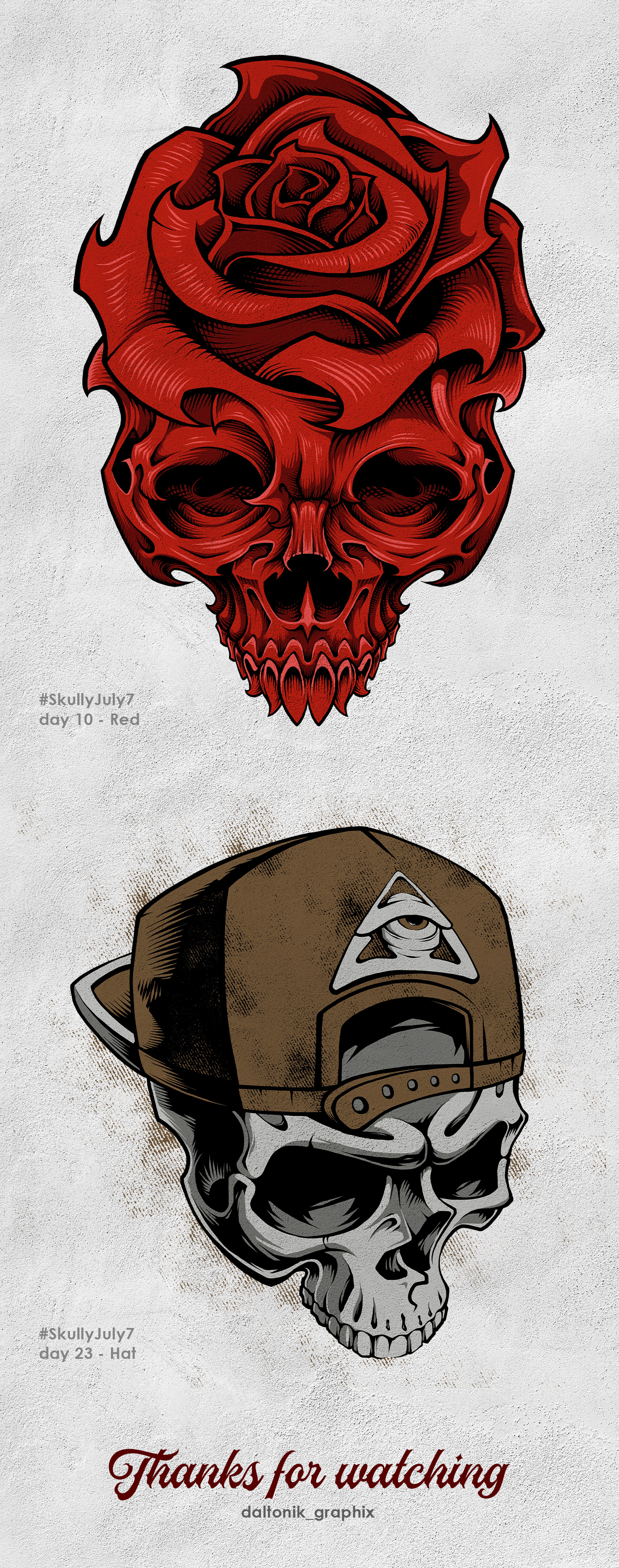 artwork doodle game gravure Horror Art ILLUSTRATION  Mascot merch design rose skull