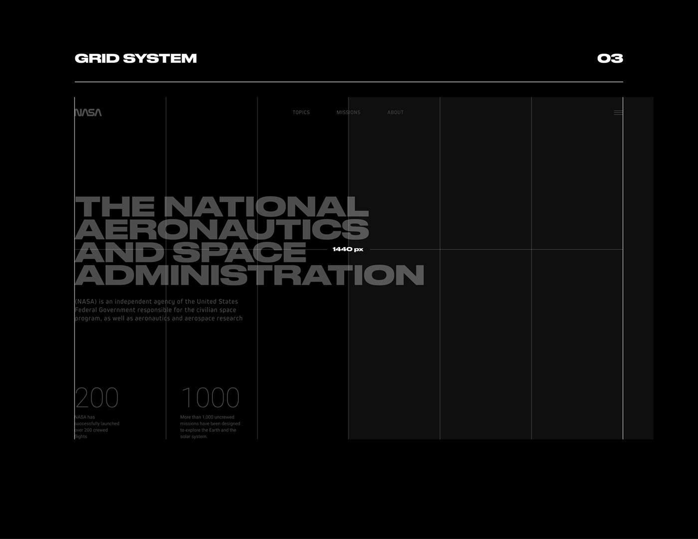 grid infographic Minimalism nasa redesign Space  typography   ux/ui Webdesign Website