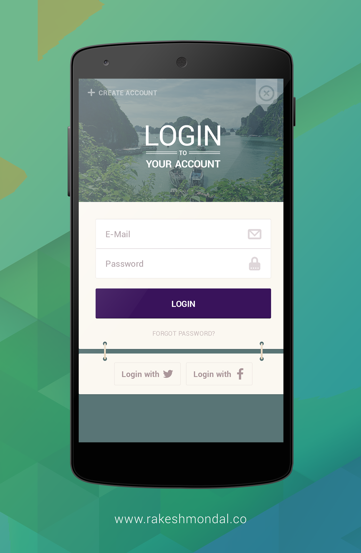 Android Travel App Login Screen On Behance