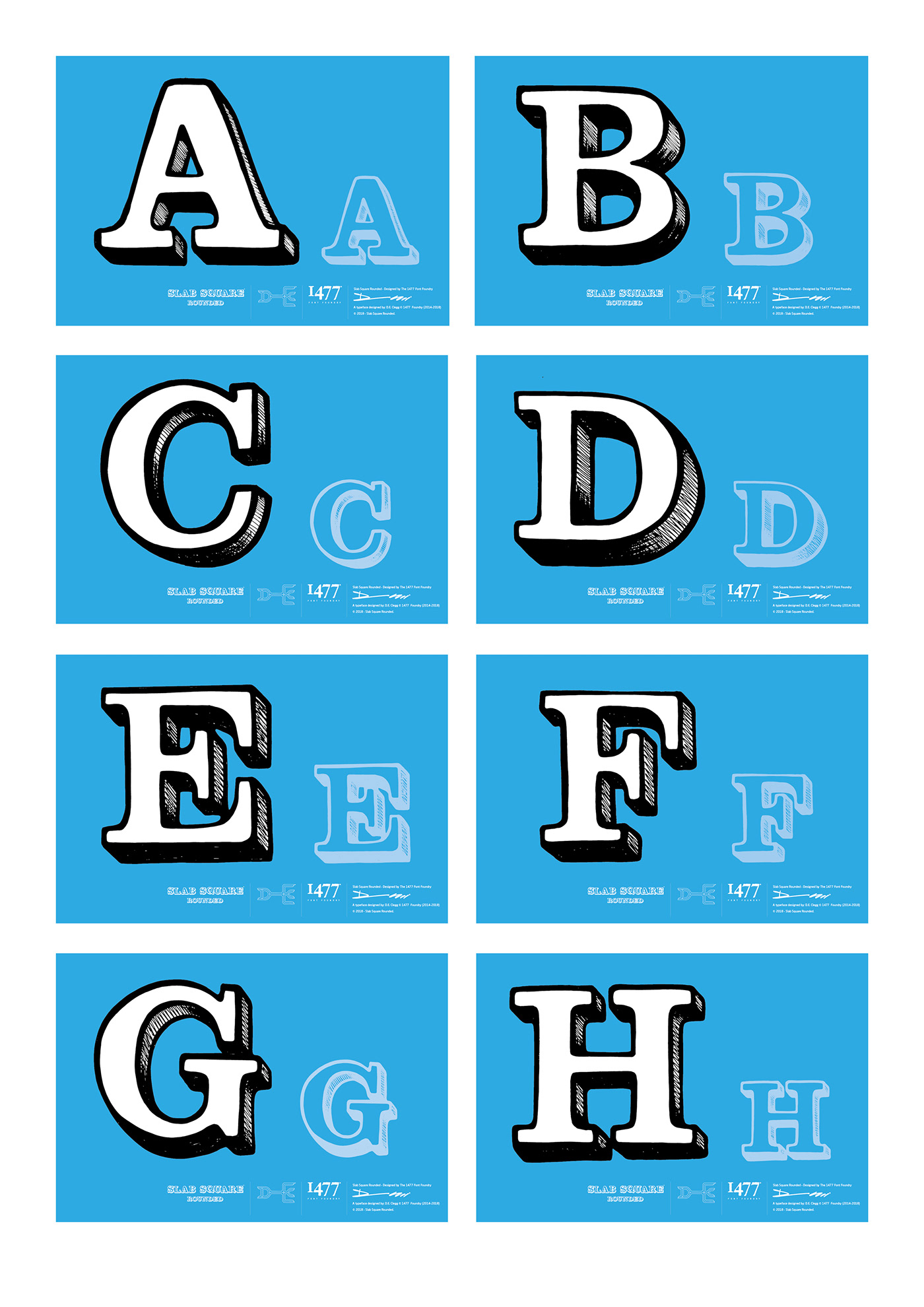 Slab Square Rounded typeface design hand drawn font David Clegg