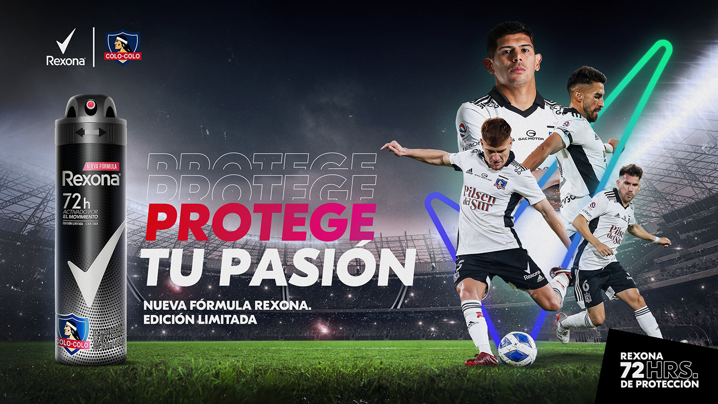 ads Advertising  football Futbol retouch Rexona sports Unilever chile