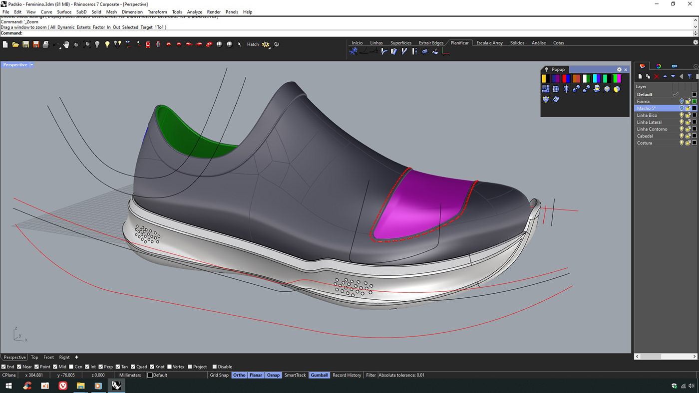 Rhino Rhinoceros Rhino 3D Rhino3D rhinoceros 3D footwear design footwear shoe design sneakers footweardesign