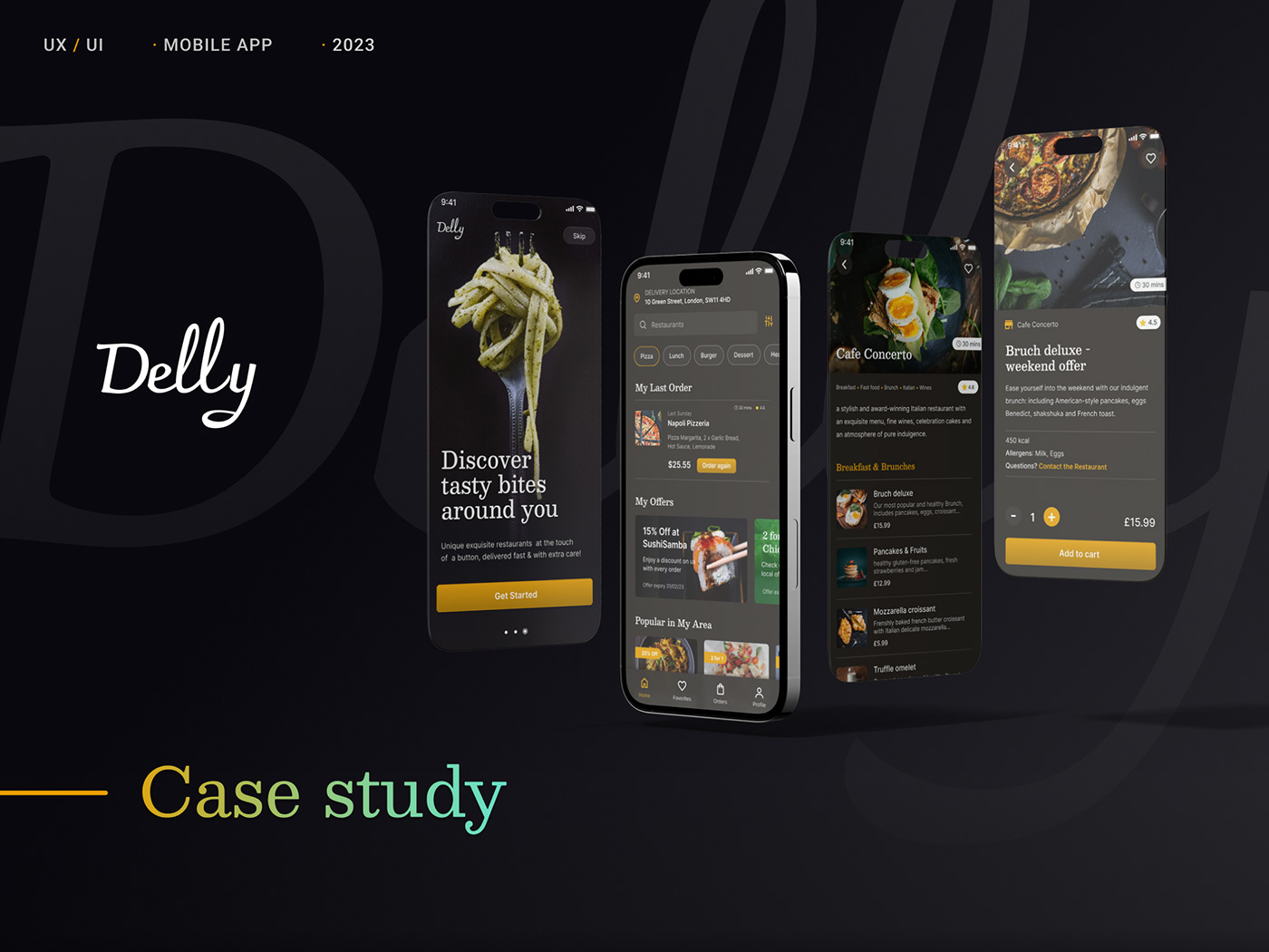 Case Study delivery delivery app Food  Mobile app restaurant UI/UX ux UX design ux/ui