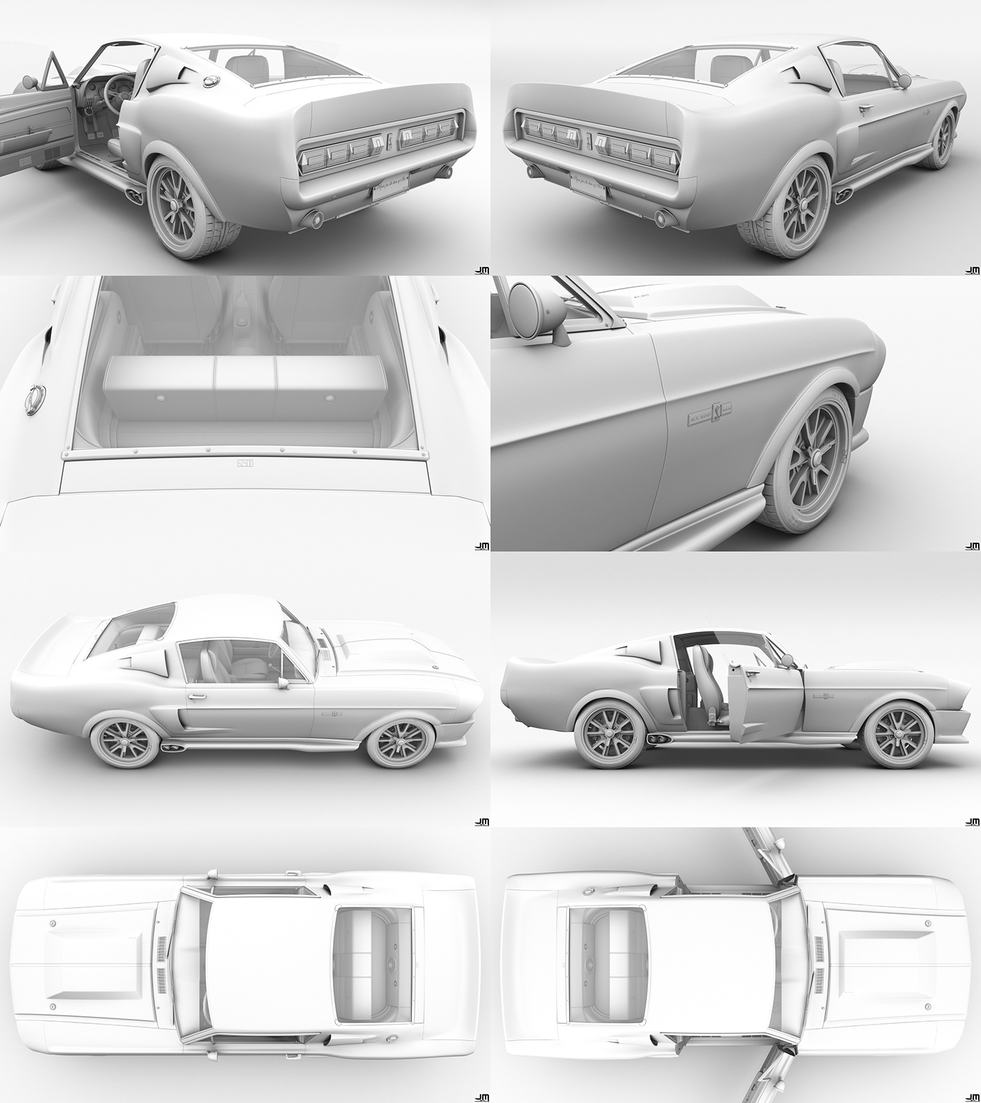 Ford Eleanor Mustang vray CGI animation  car Vehicle GT500 vfx