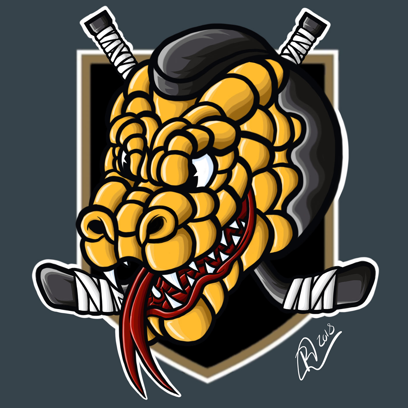 Vegas Golden Knights Mascot NHL hockey sports ILLUSTRATION  Illustrator art artist