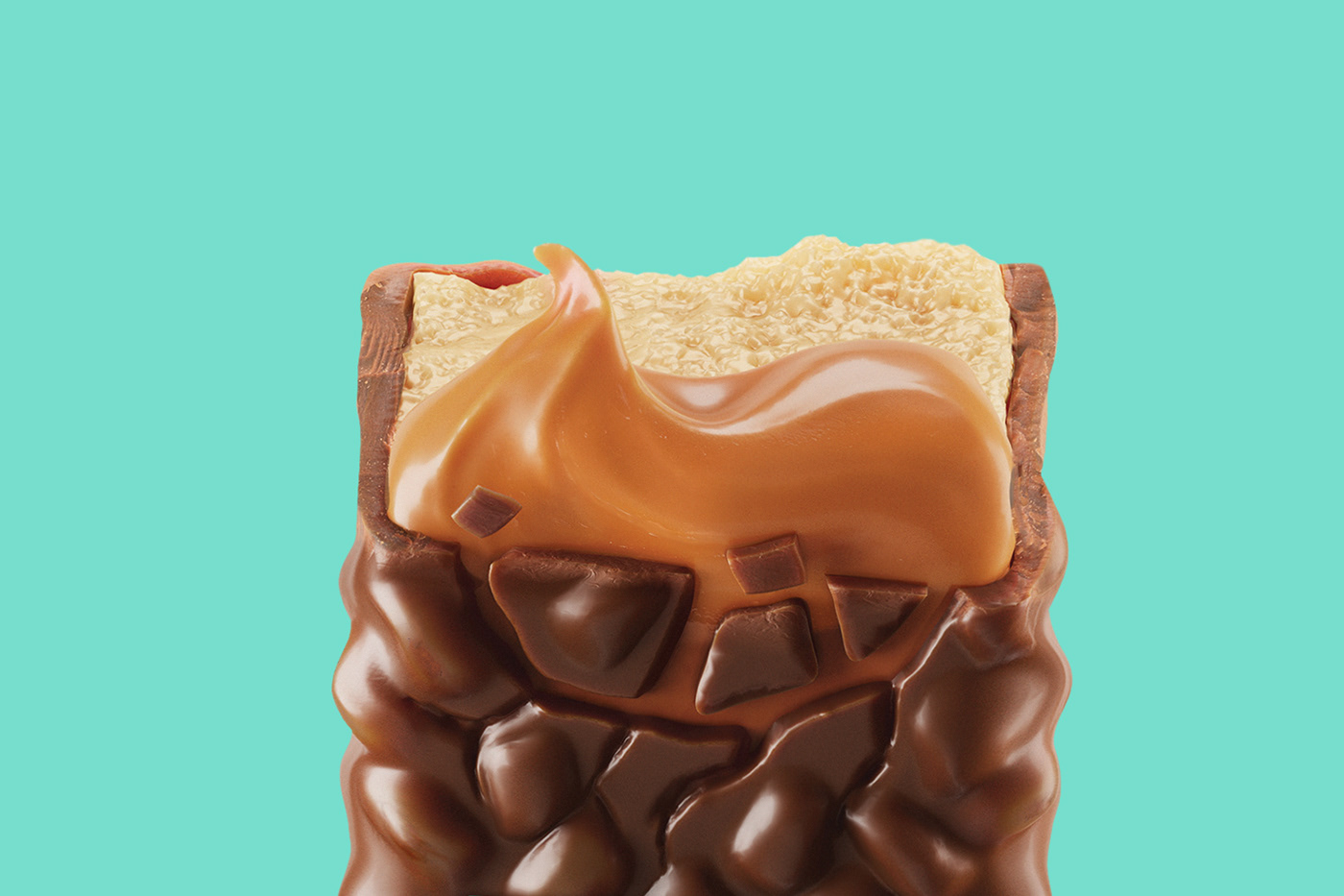 3D illustrations of protein bars. Zbrush to create the shape, Cinema4D Redshift render.