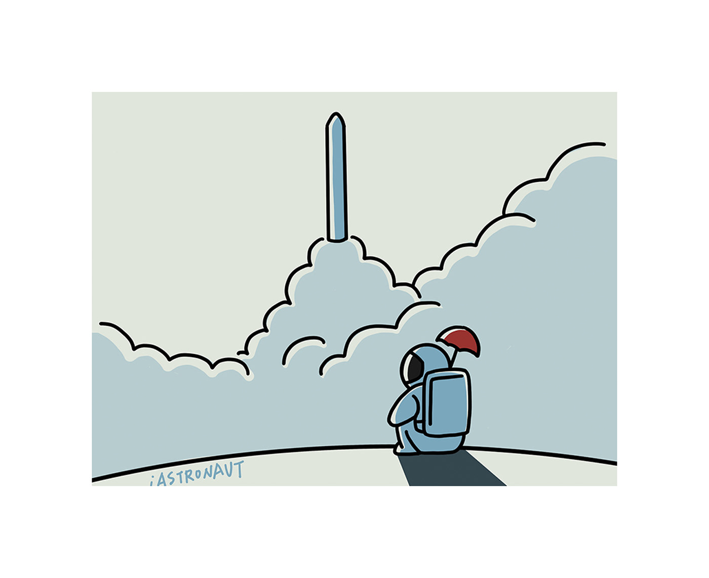 astronaut Umbrella rocket adventure