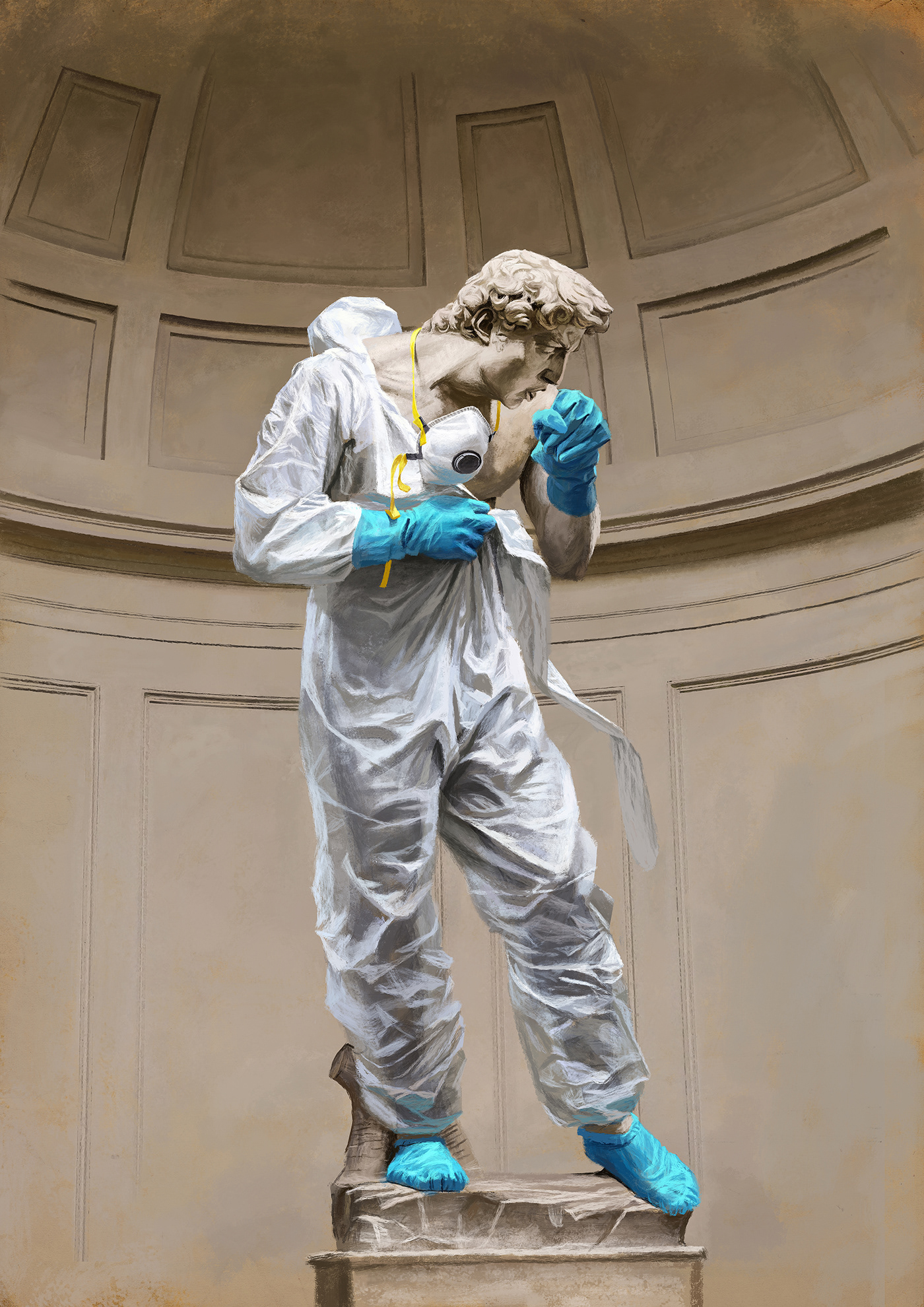 corona Coronavirus david epidemic Italy Michelangelo painting   sculpture still life virus