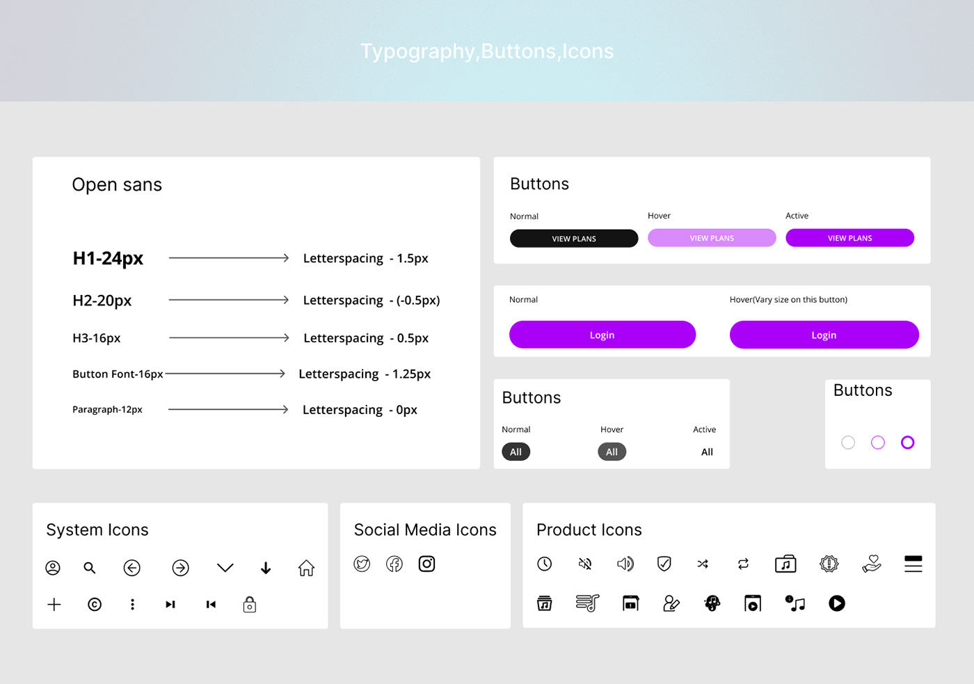 Icon button color typography   effects widgets templates checkboxes inputs Textstyle