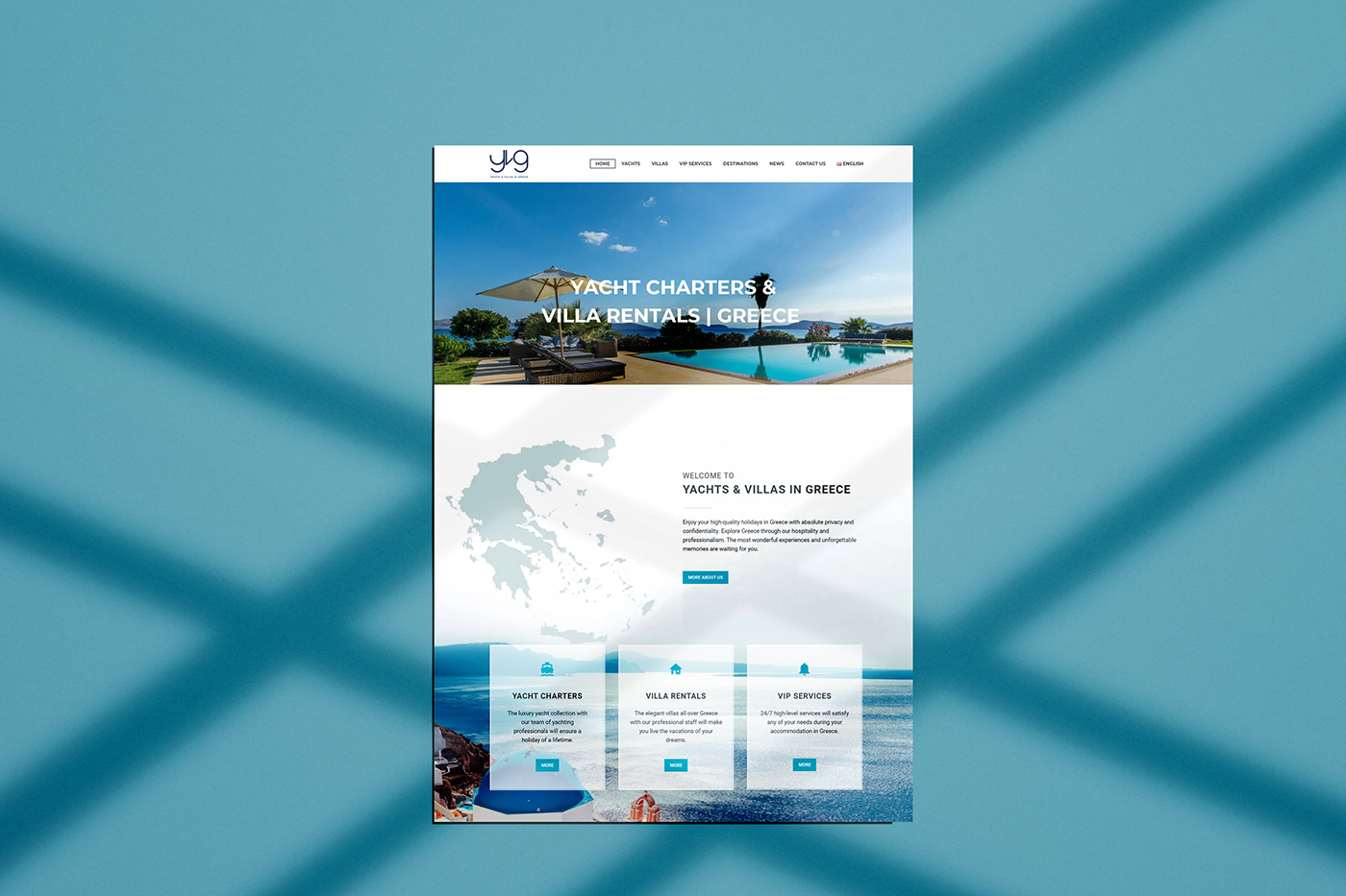 corporate Greece Rent Villas Web Design  web development  Website Yachts