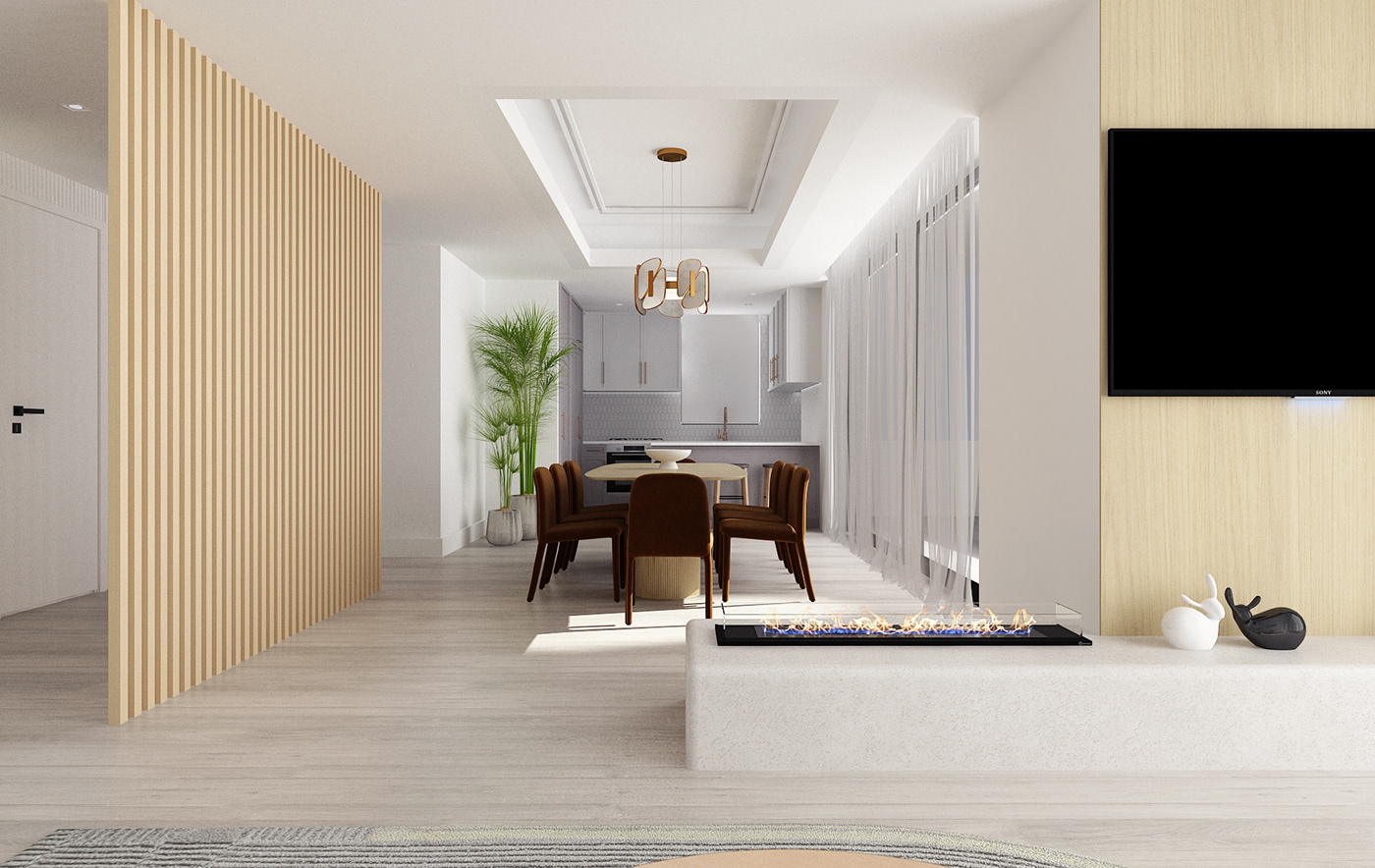 apartment design interior design  visualization Render vray 3ds max modern architecture design living room