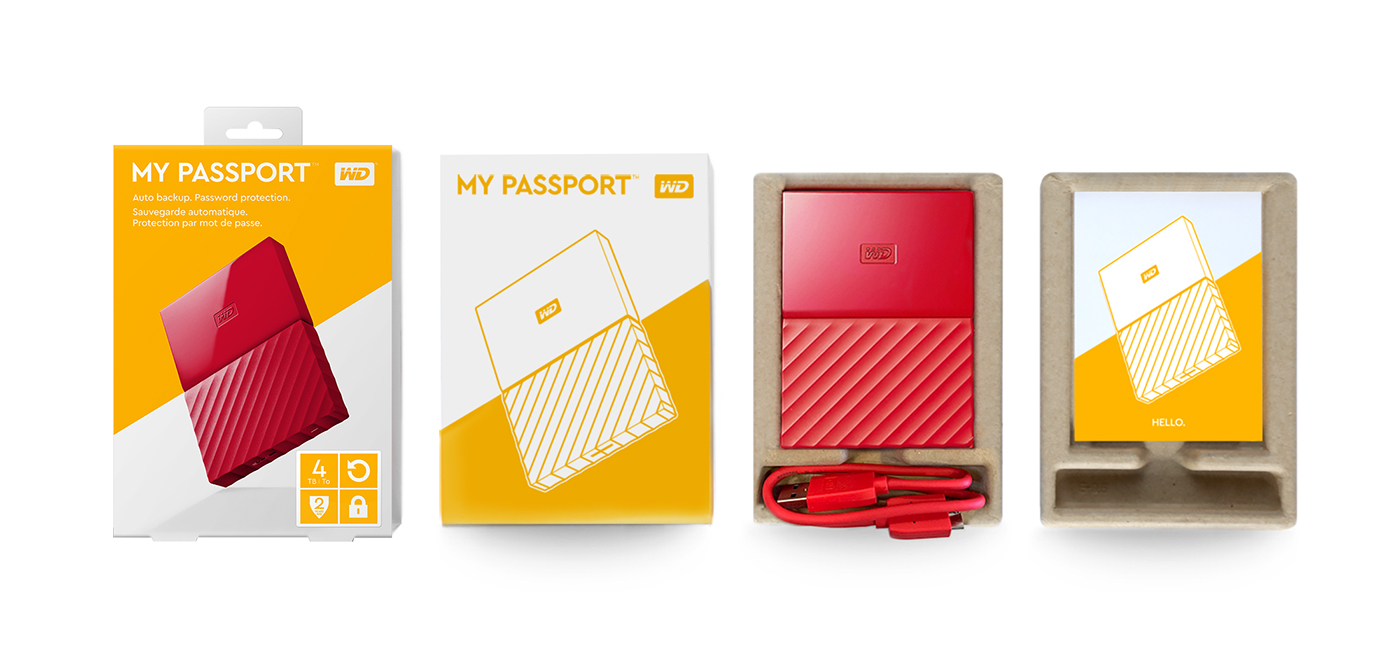 western digital product harddrive Packaging Technology flat color fuseproject Lifeline Photography  Passport