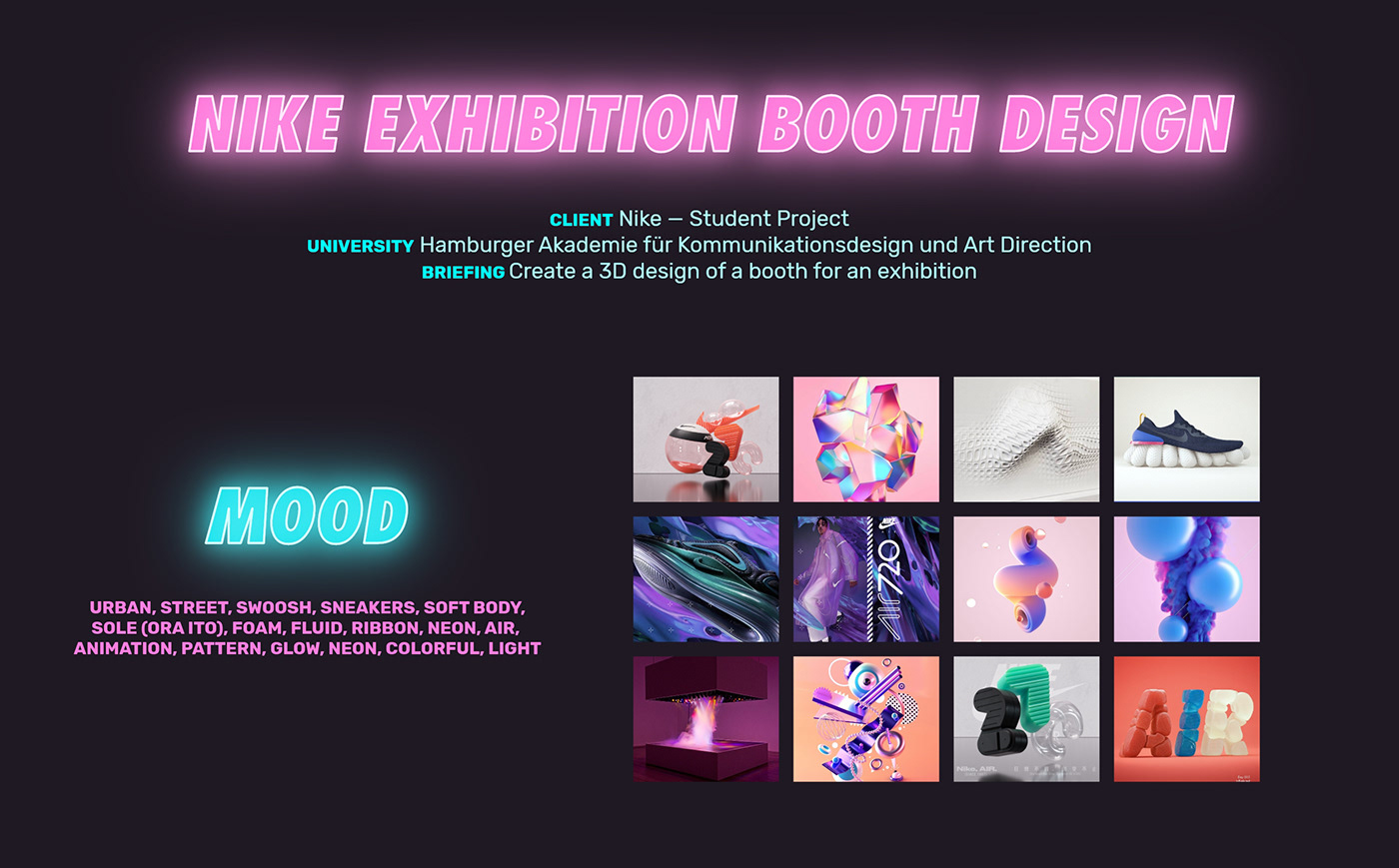 Exhibition Design  exhibition stand expo 3D architecture Render visualization colorful Nike shoes