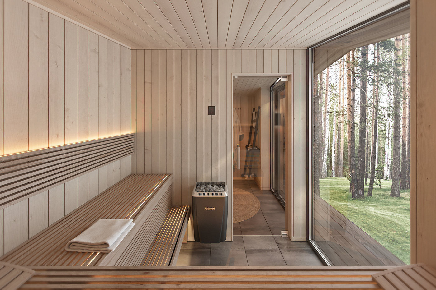 3ds max architecture interior design  Render Sauna Smallhouse visualization vray