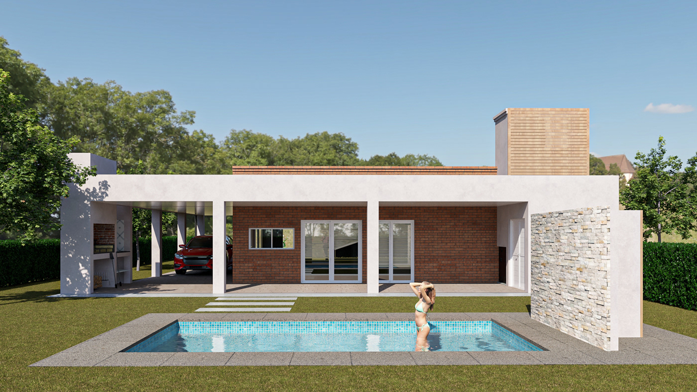 casa residential architecture arquitectura visualization Render 3D Familiar diseño