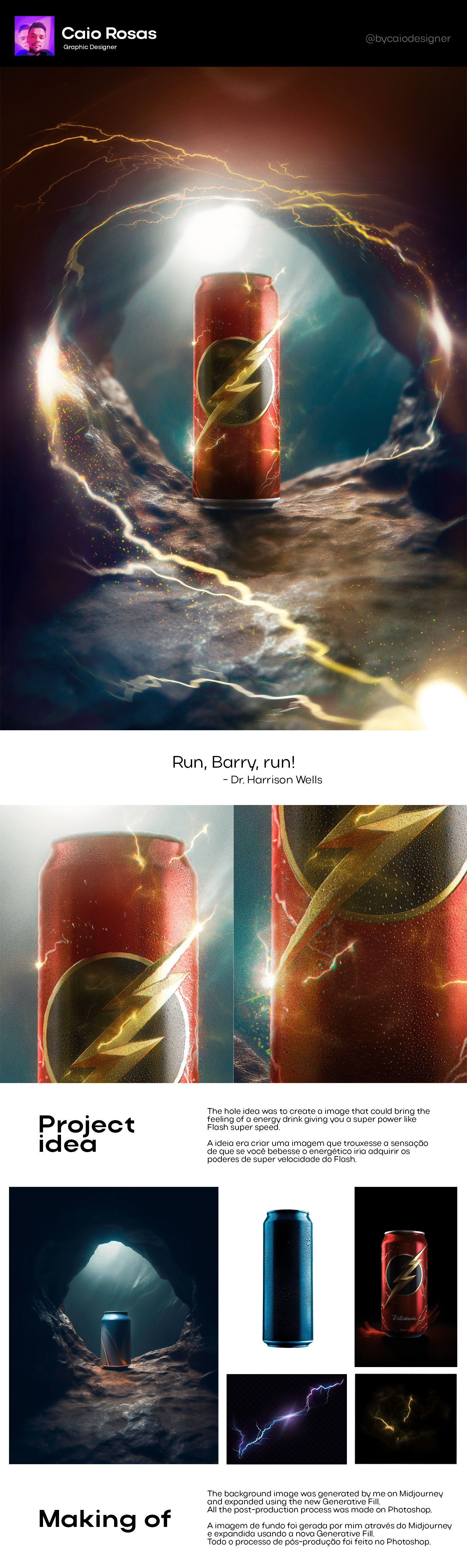 The Flash Dc Comics SuperHero energy drink designer batman post-production retouch
