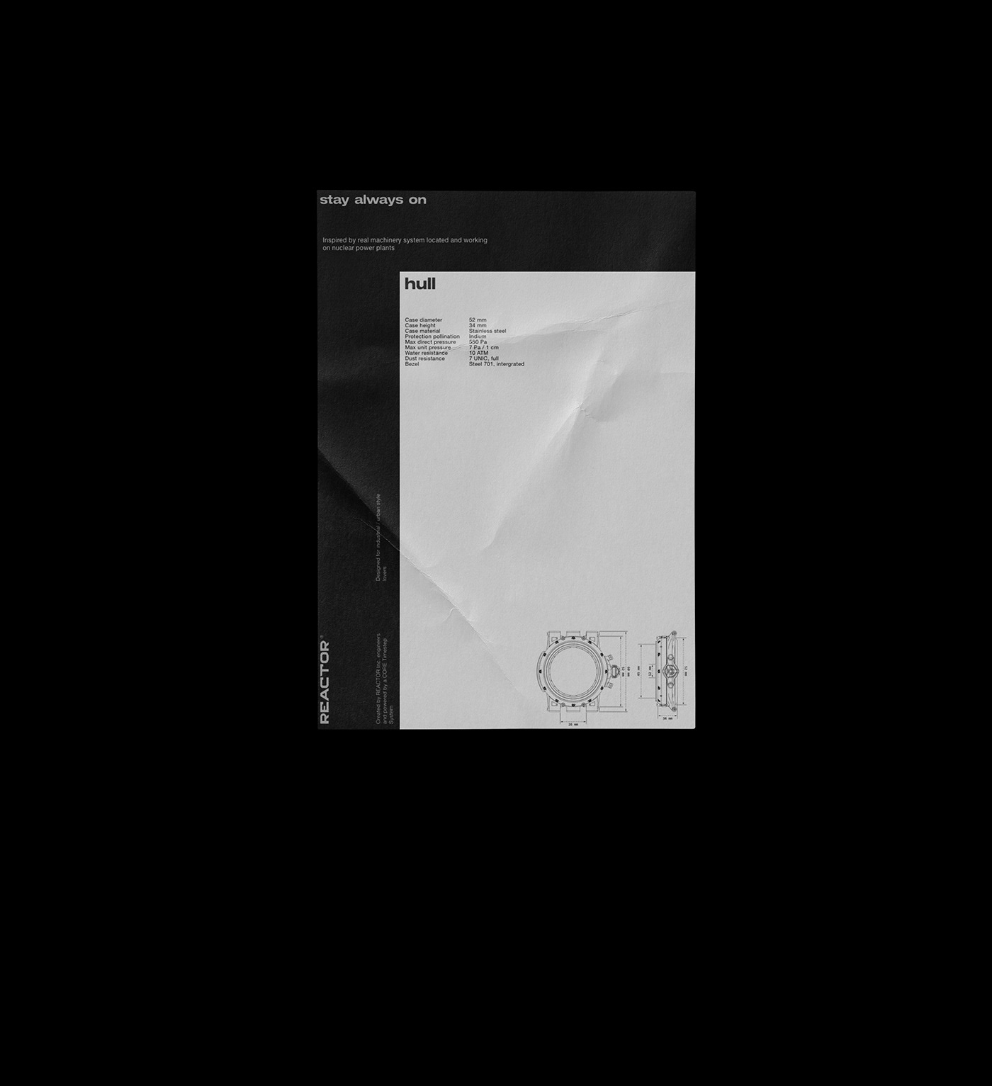 watch site 3D UI ux Interface promo fullscreen minimal grid