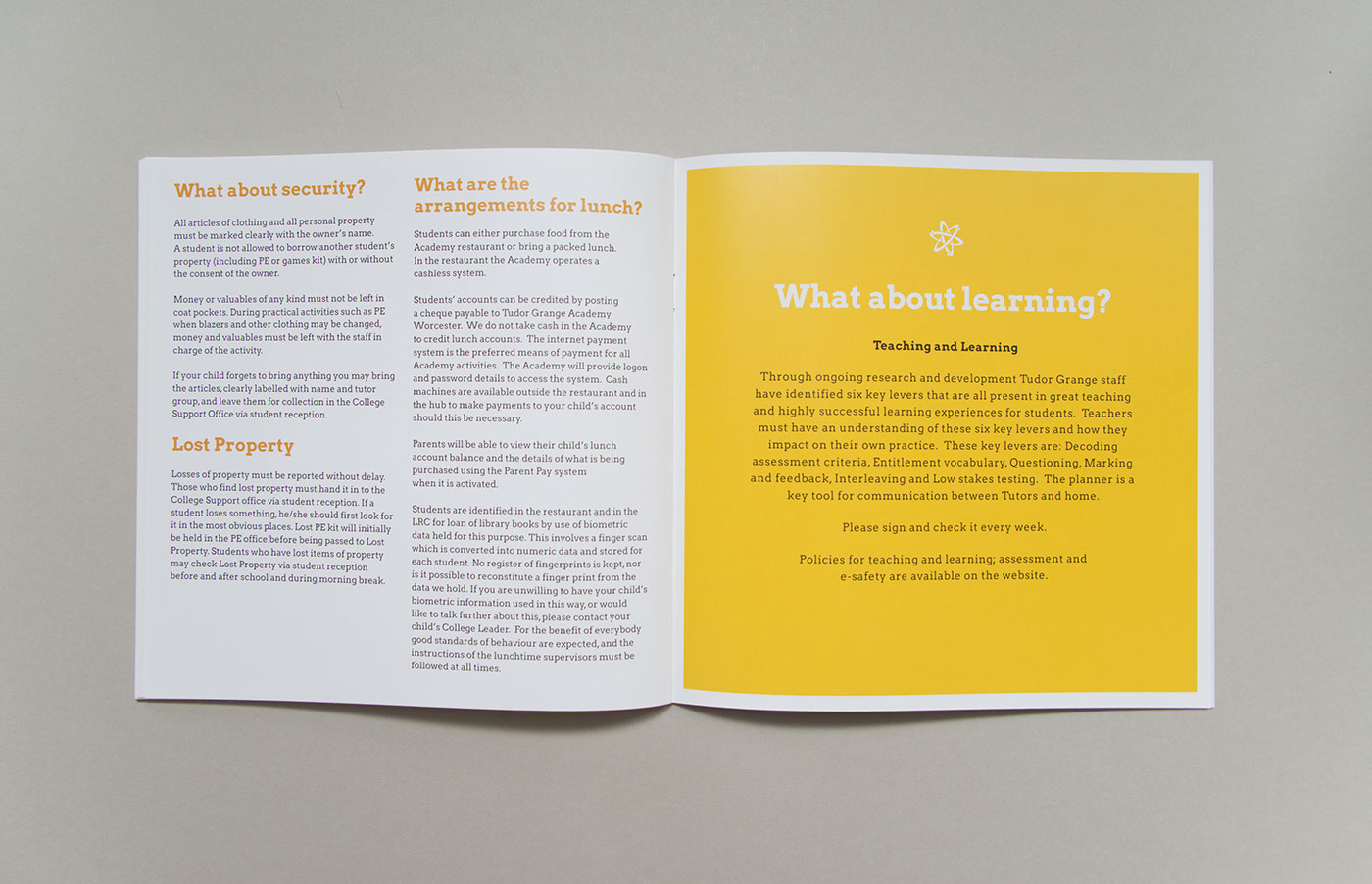 Handbook print Booklet school contempory flat design colour template free download