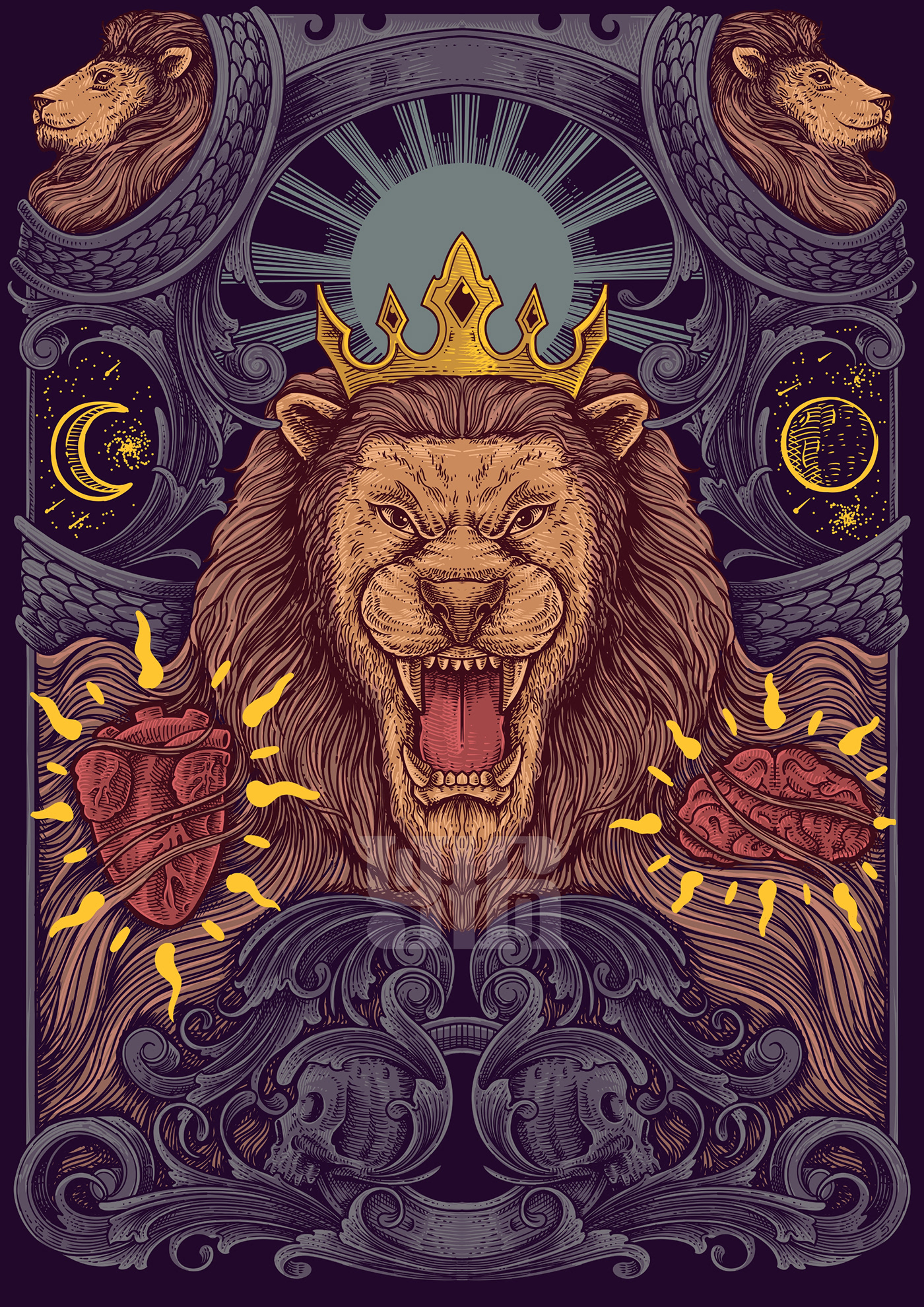 artwork dark engraving lion poster poster art posterdesign SUREAL surrealism vintage