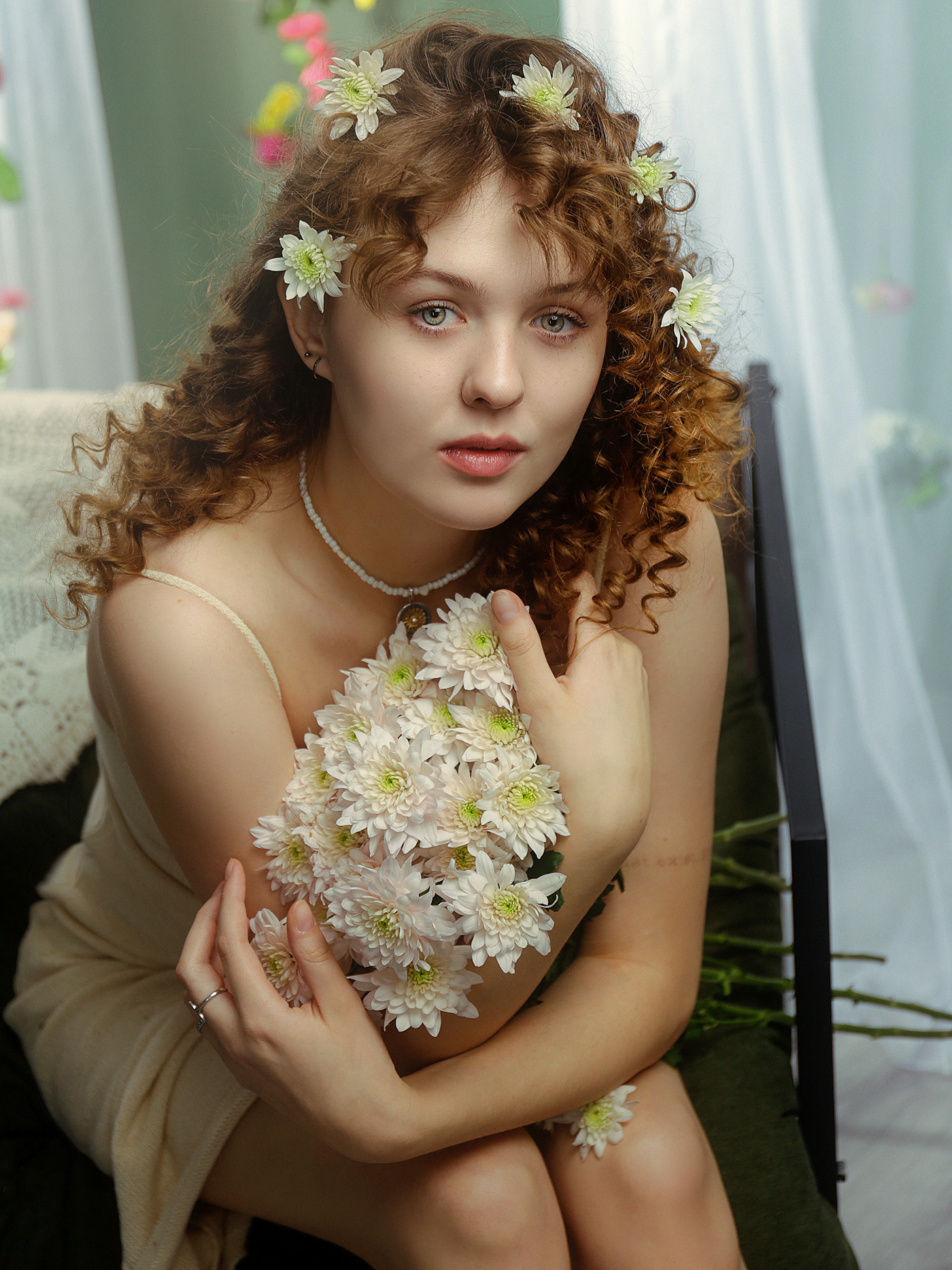 Chrysanthemum flower girl portrait Photography  model Fashion  photographer lightroom photoshop