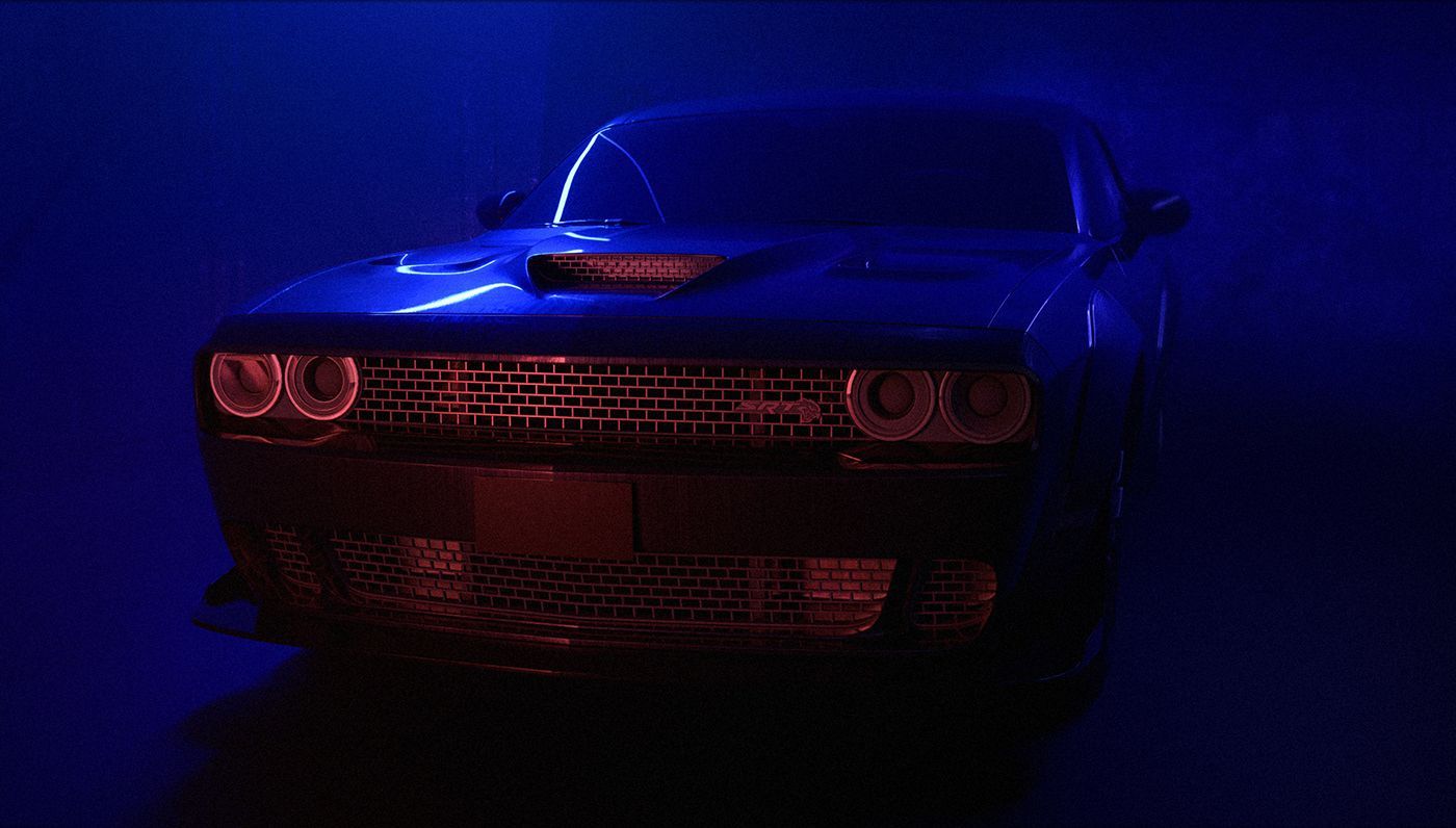 3D Advertising  automobile c4d design motion neon redshift Render visualization