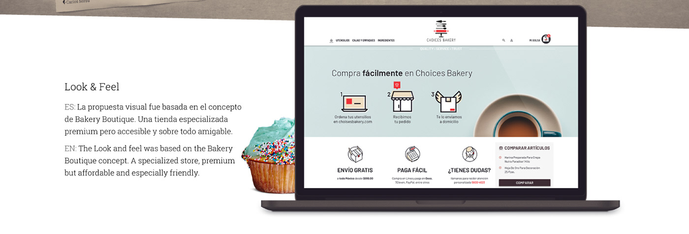 Ecommerce Digital product design UI ux baking supplies online store Clean Design boutique mexico