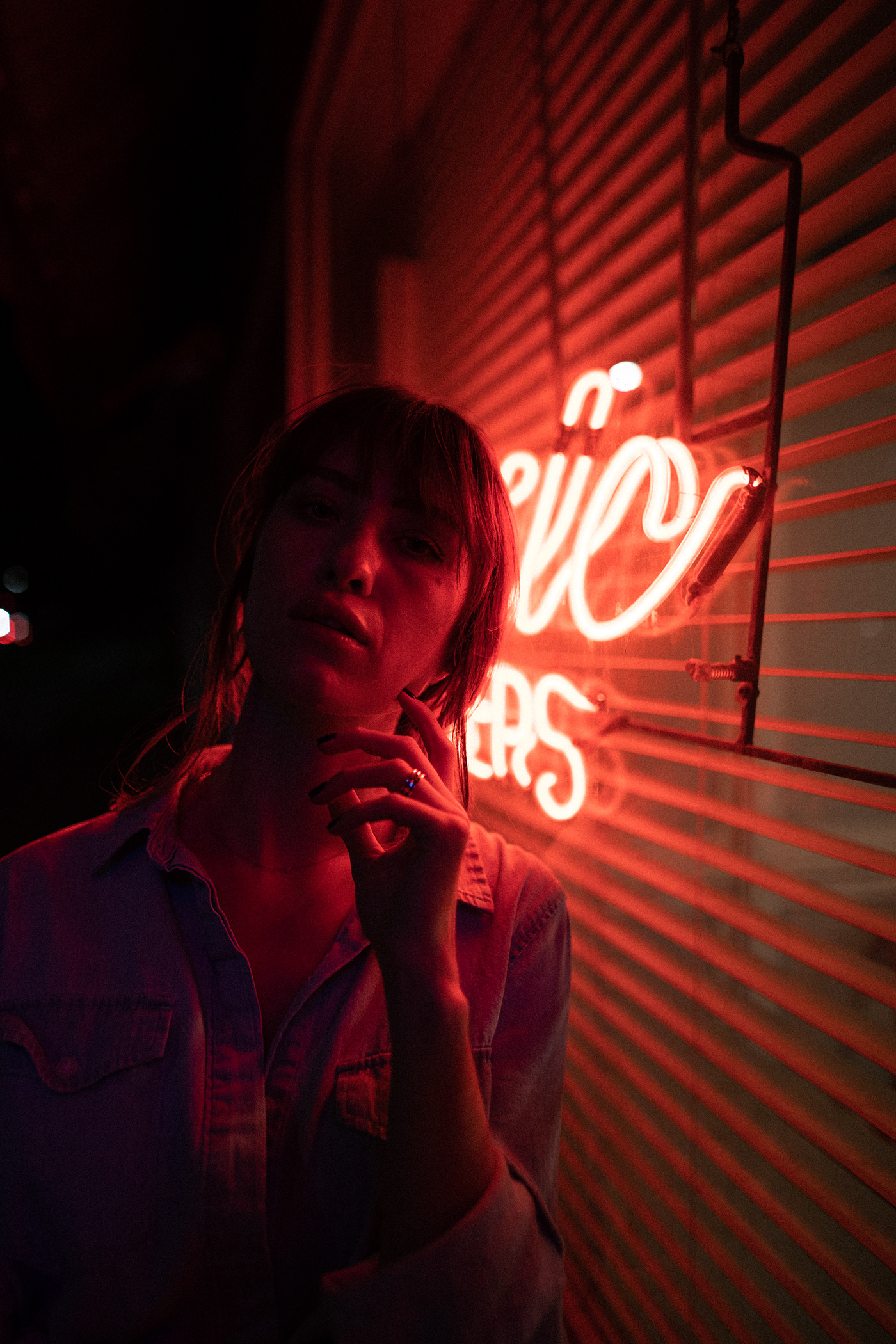 Salt Lake City canon 5D Photography  portrait Portraiture night light neon model