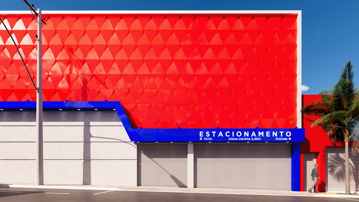 fachada facade letters modern 3D backlight cobertura arquitectura architecture design