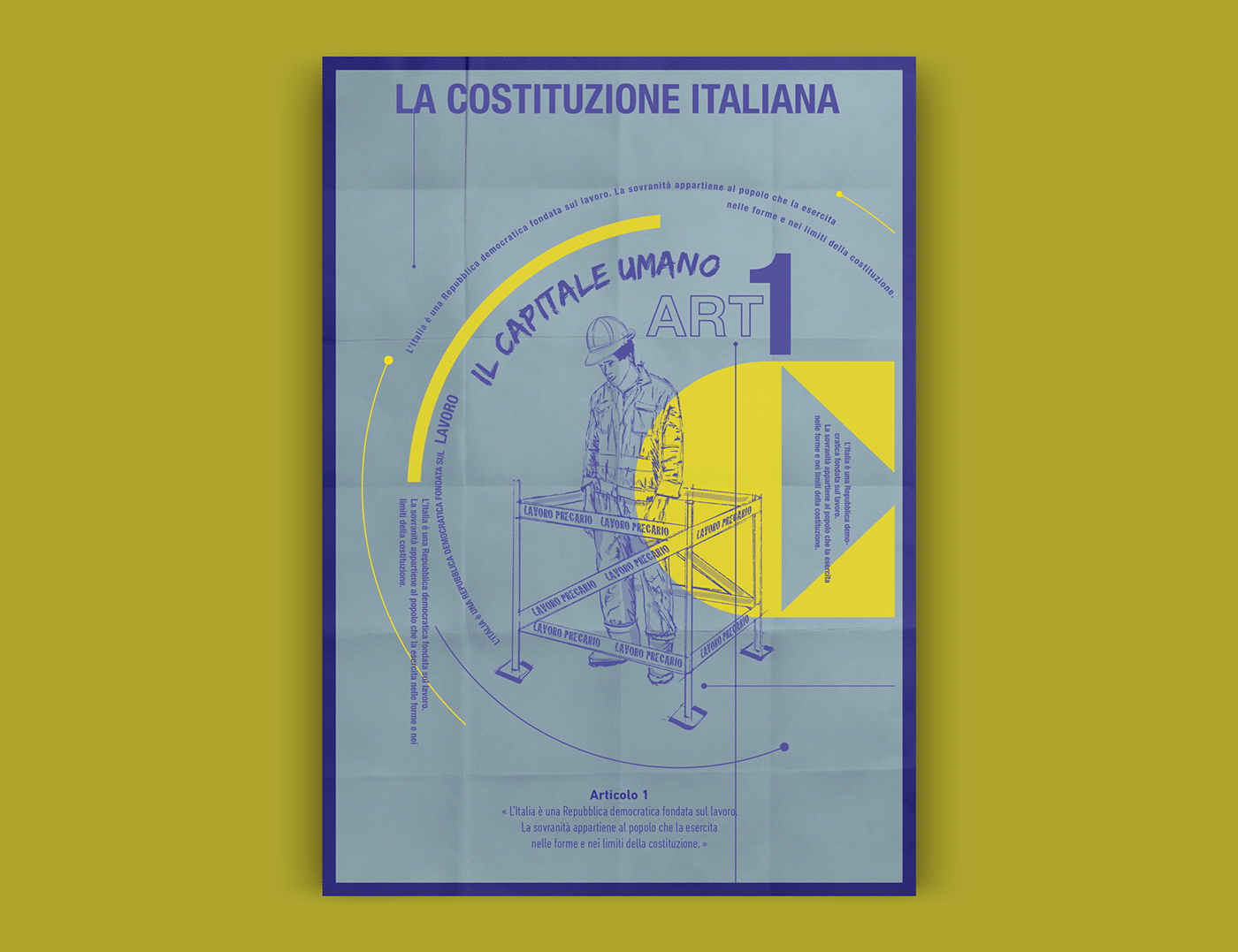 poster costituzione italiana diritti rights 12articoli 12lettere sketch politics Human rights graphic project