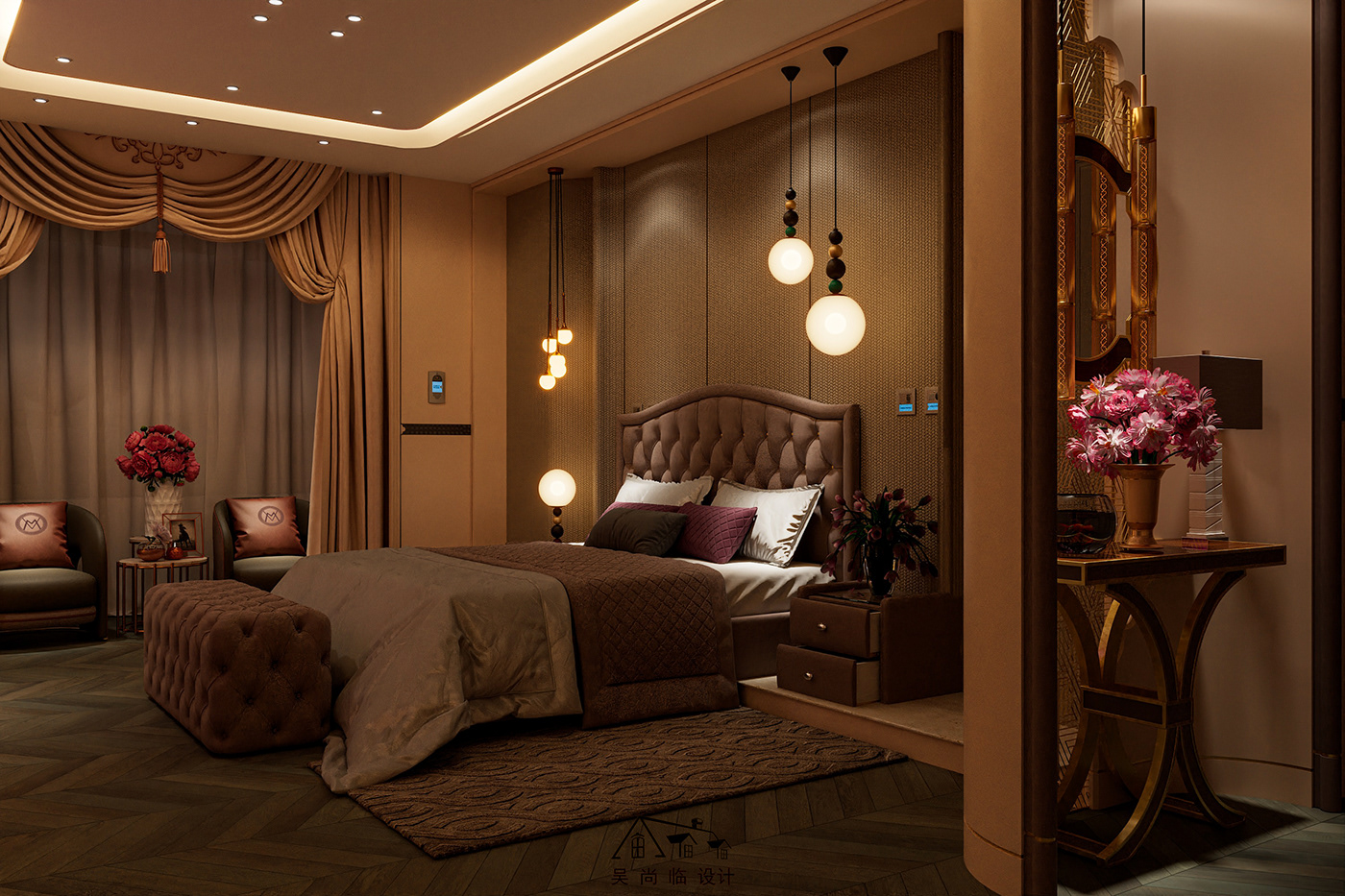 3D 3ds max indoor interior design  modern Render vray