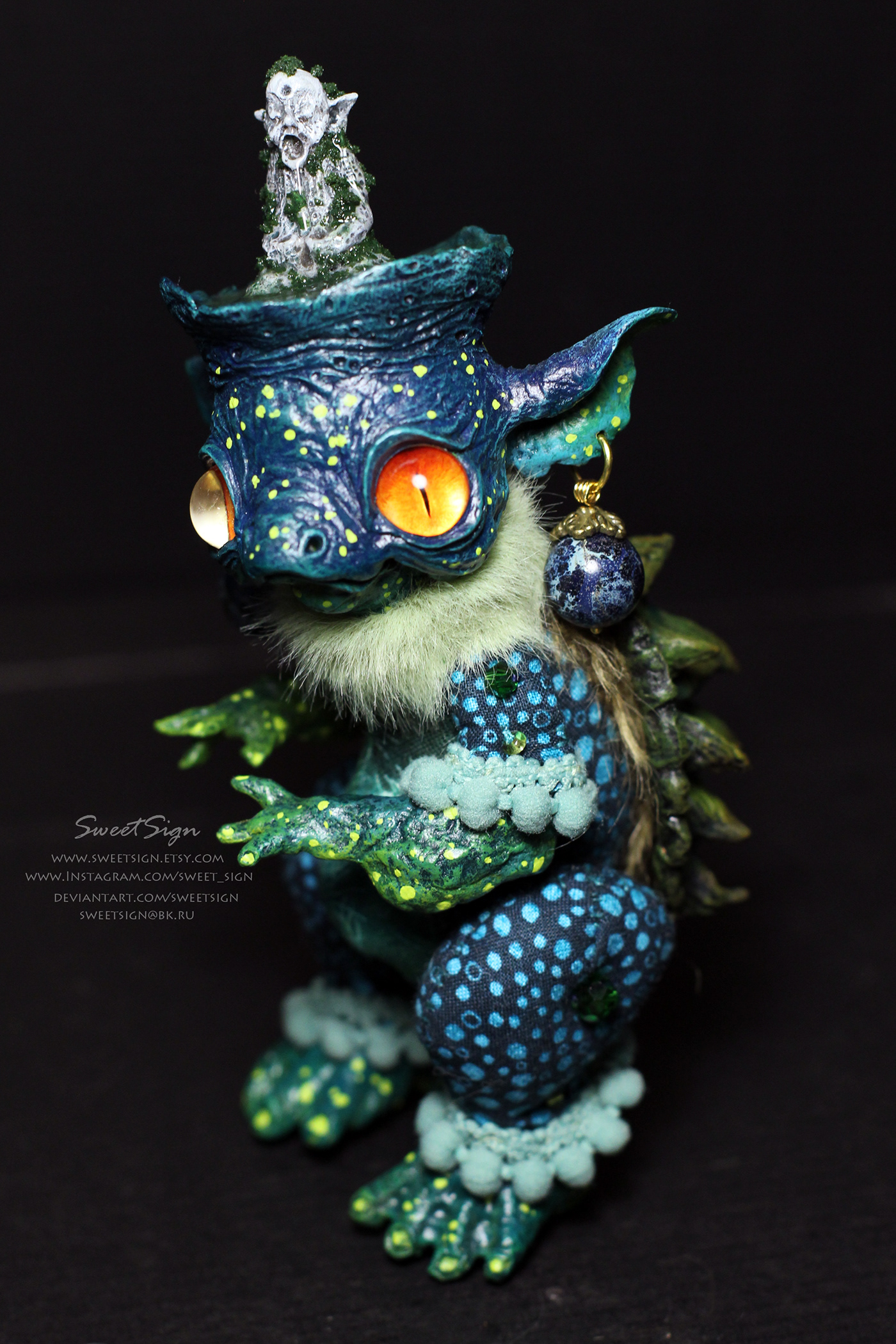clay doll fantasy Folklore handmade kappa monster sculpture toy yokai