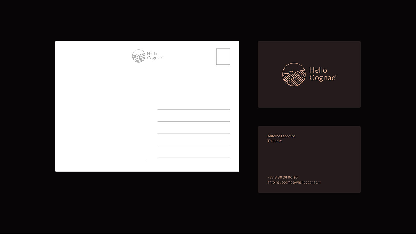 logo editorial business card branding  font vine vineyard Cognac branding  minimal art direction 