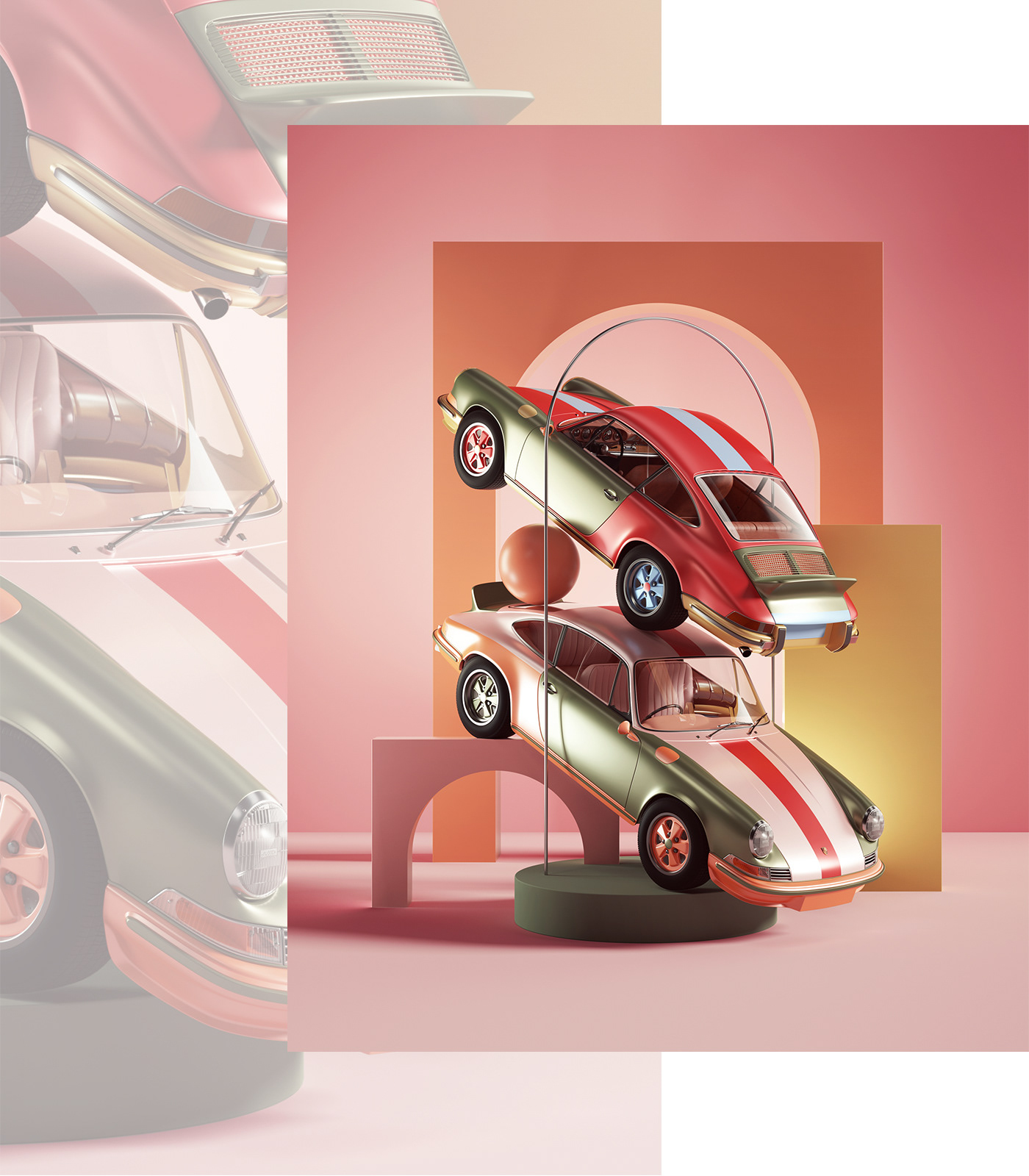 3D art automotive   c4d cinema4d instagram octane petetarka Render setdesign