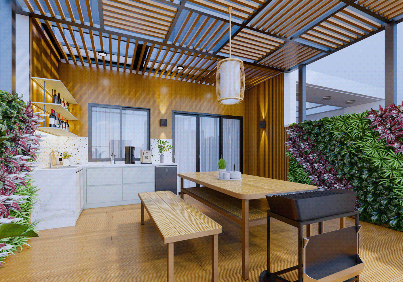 furniture architecture visualization interior design  archviz Landscape Photography  rendering 3D plants