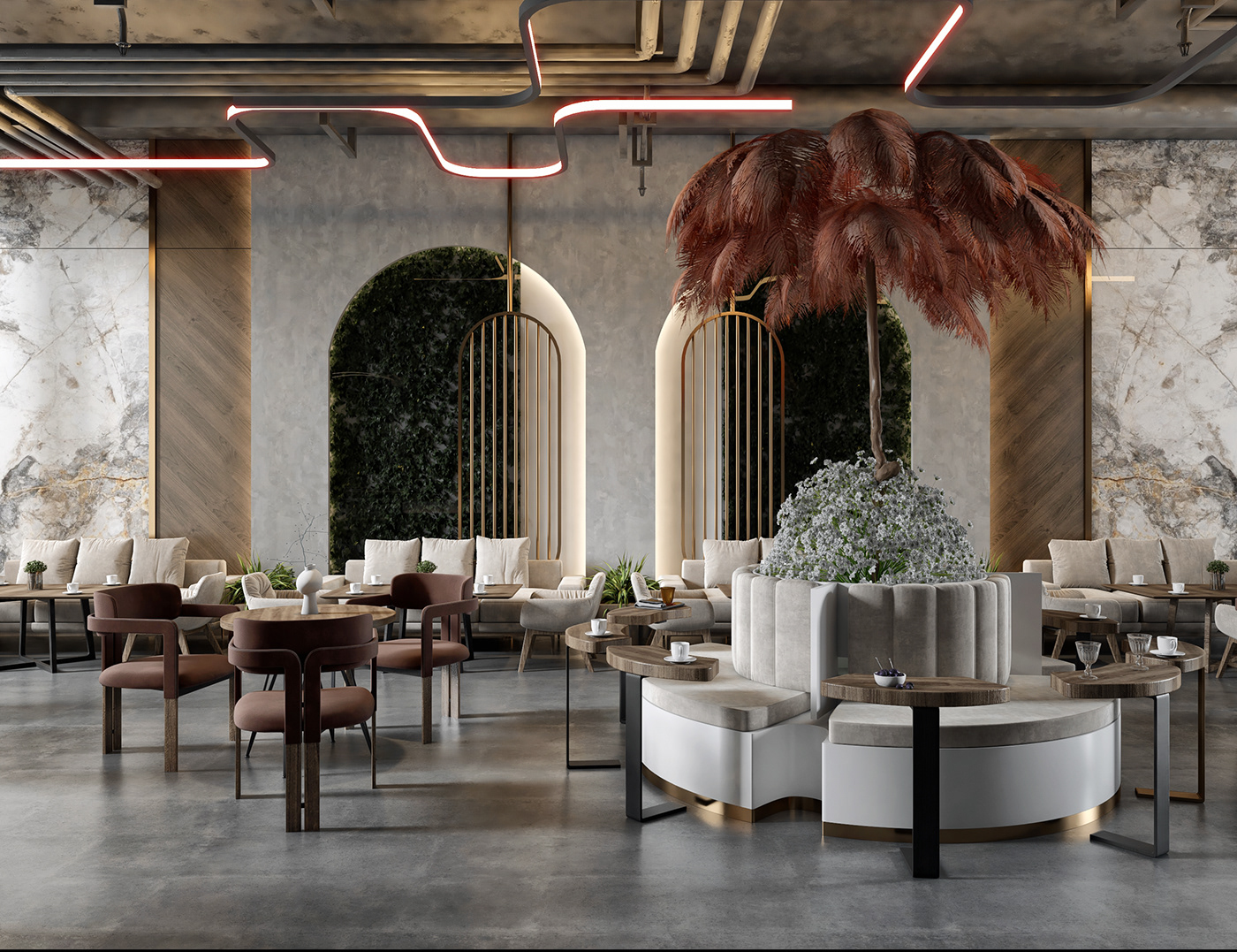 3dsmax Bar Design Cafe design coffee table industrial design  interior design  restaurant design Retail Tree  vray