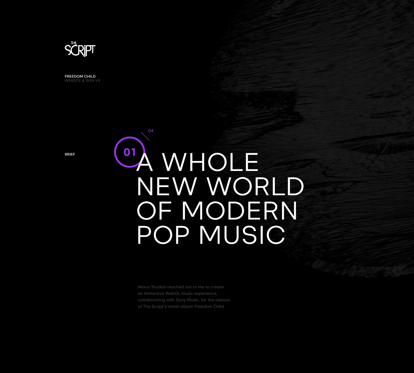 Website Layout interaction 3D immersive Innovative planet music animation  world