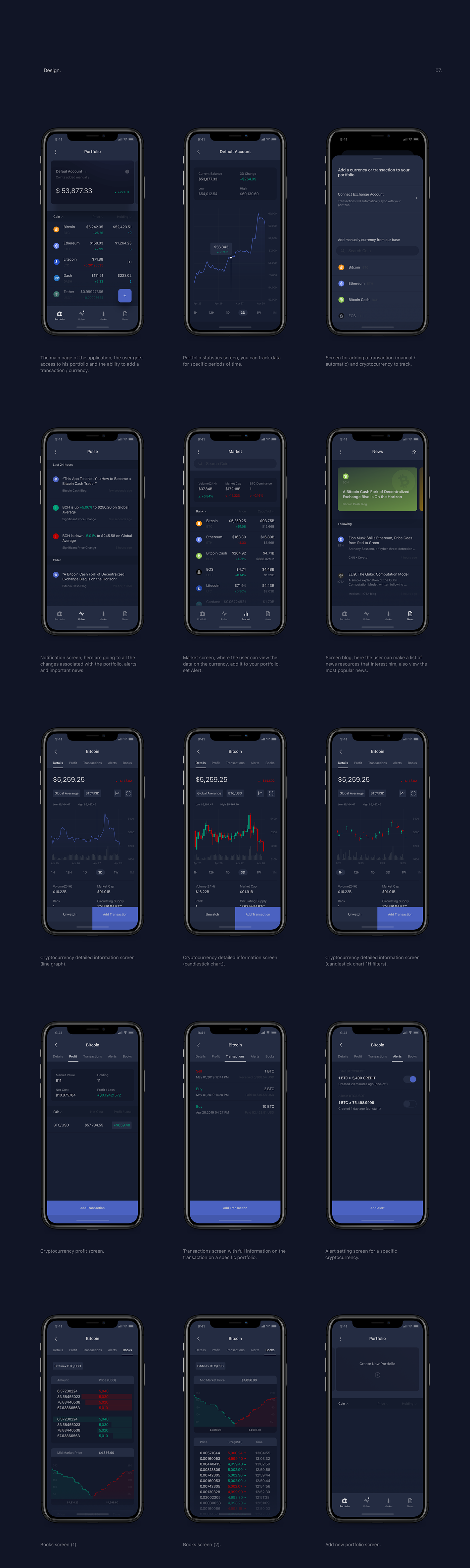 crypto ios mobile ux UX design Interaction design  UI research cryptocurrency Adobe XD