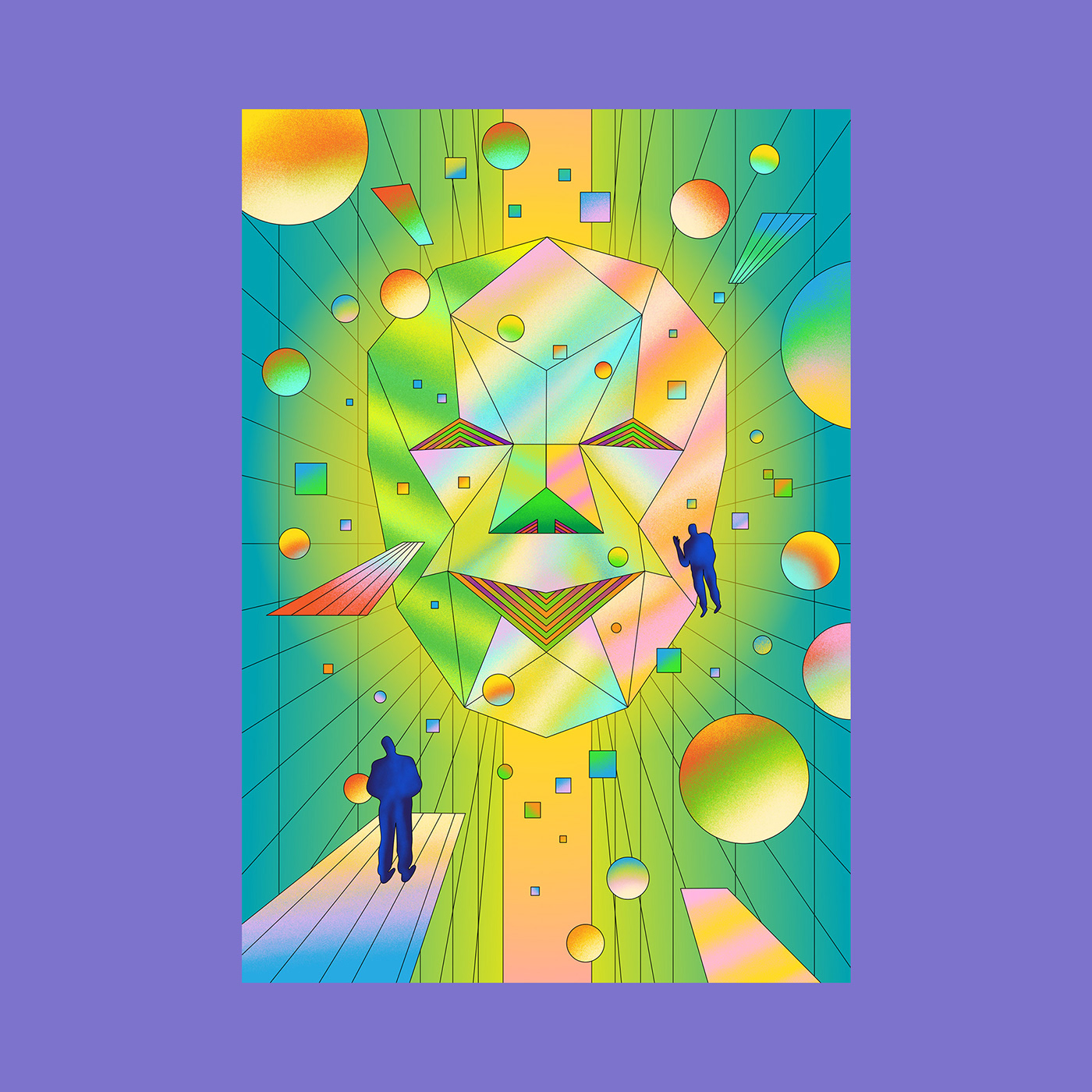 ai artificial intelligence editorial ILLUSTRATION  psychedelic robot science surreal Technology vector
