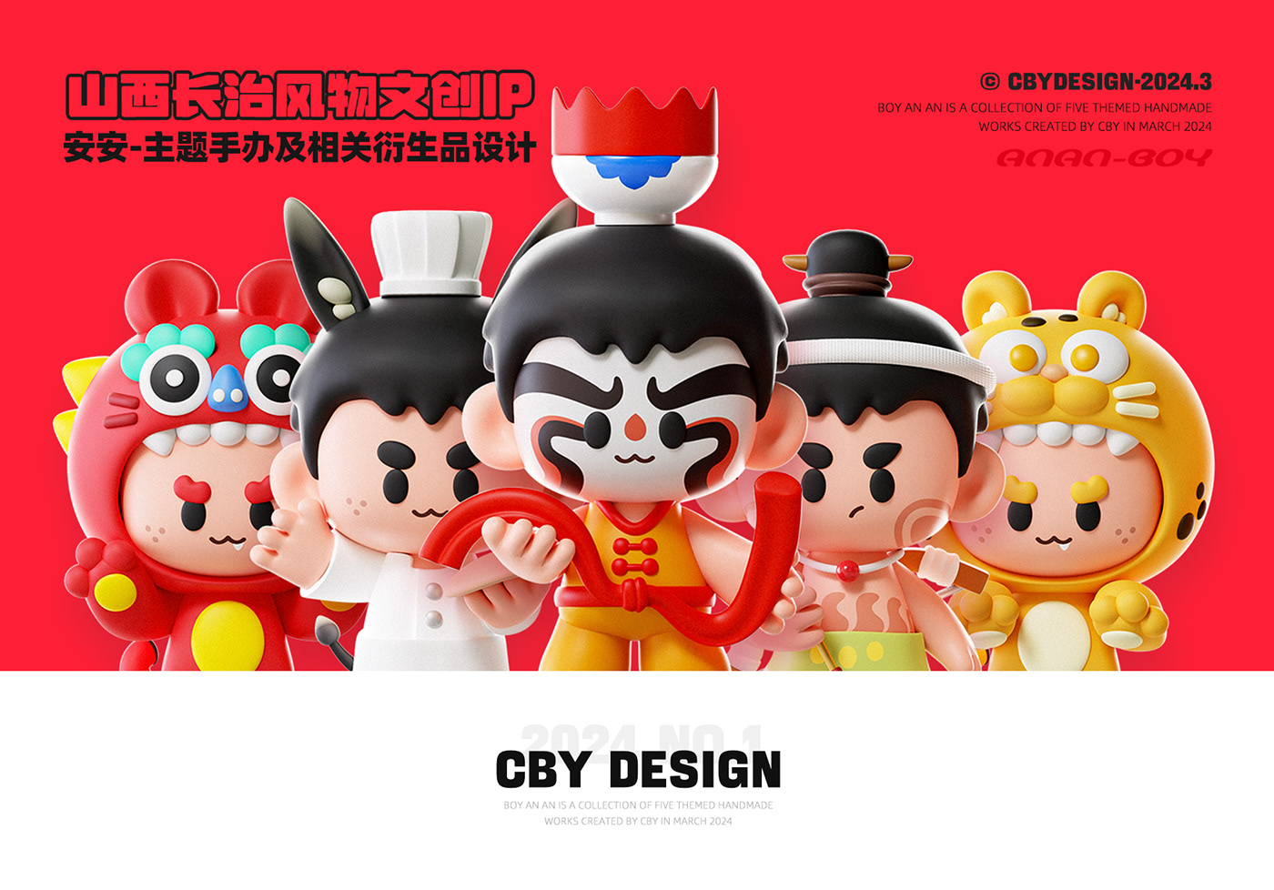 cartoon china mascot design blender 3D