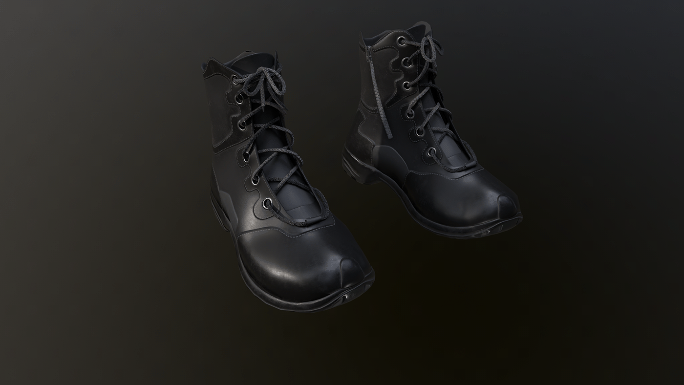3D 3D model 3d modeling blender boot footwear game game-ready low-poly shoes